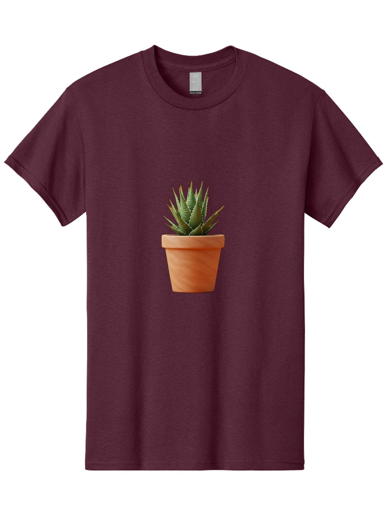 Agave-In-Terracotta-Pot Men'S Graphic Tee, 100% Cotton, Comfortable Casual Summer Wear, Machine Washable, Aloe Vera In Terracotta Pot, Succulent Plant, Indoor Decor, Minimalist Design, Low Maintenance, Green Leaves, Spiky Texture, Home Decor Baa124 4