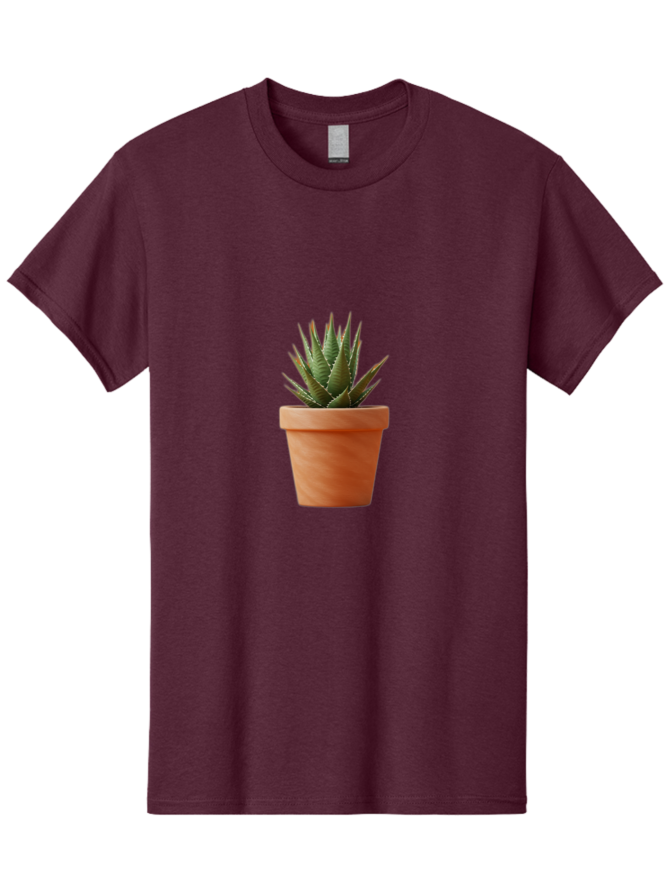 Agave-In-Terracotta-Pot Men'S Graphic Tee, 100% Cotton, Comfortable Casual Summer Wear, Machine Washable, Aloe Vera In Terracotta Pot, Succulent Plant, Indoor Decor, Minimalist Design, Low Maintenance, Green Leaves, Spiky Texture, Home Decor Baa124 23