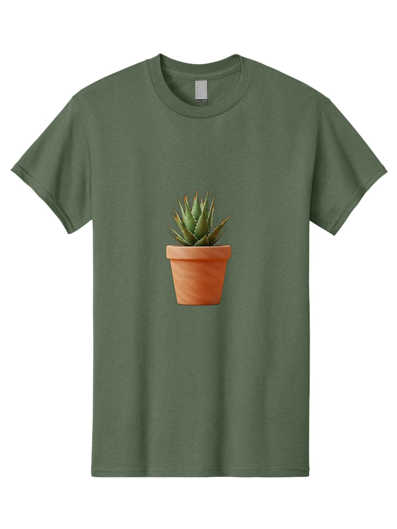Agave-In-Terracotta-Pot Men'S Graphic Tee, 100% Cotton, Comfortable Casual Summer Wear, Machine Washable, Aloe Vera In Terracotta Pot, Succulent Plant, Indoor Decor, Minimalist Design, Low Maintenance, Green Leaves, Spiky Texture, Home Decor Baa124 8