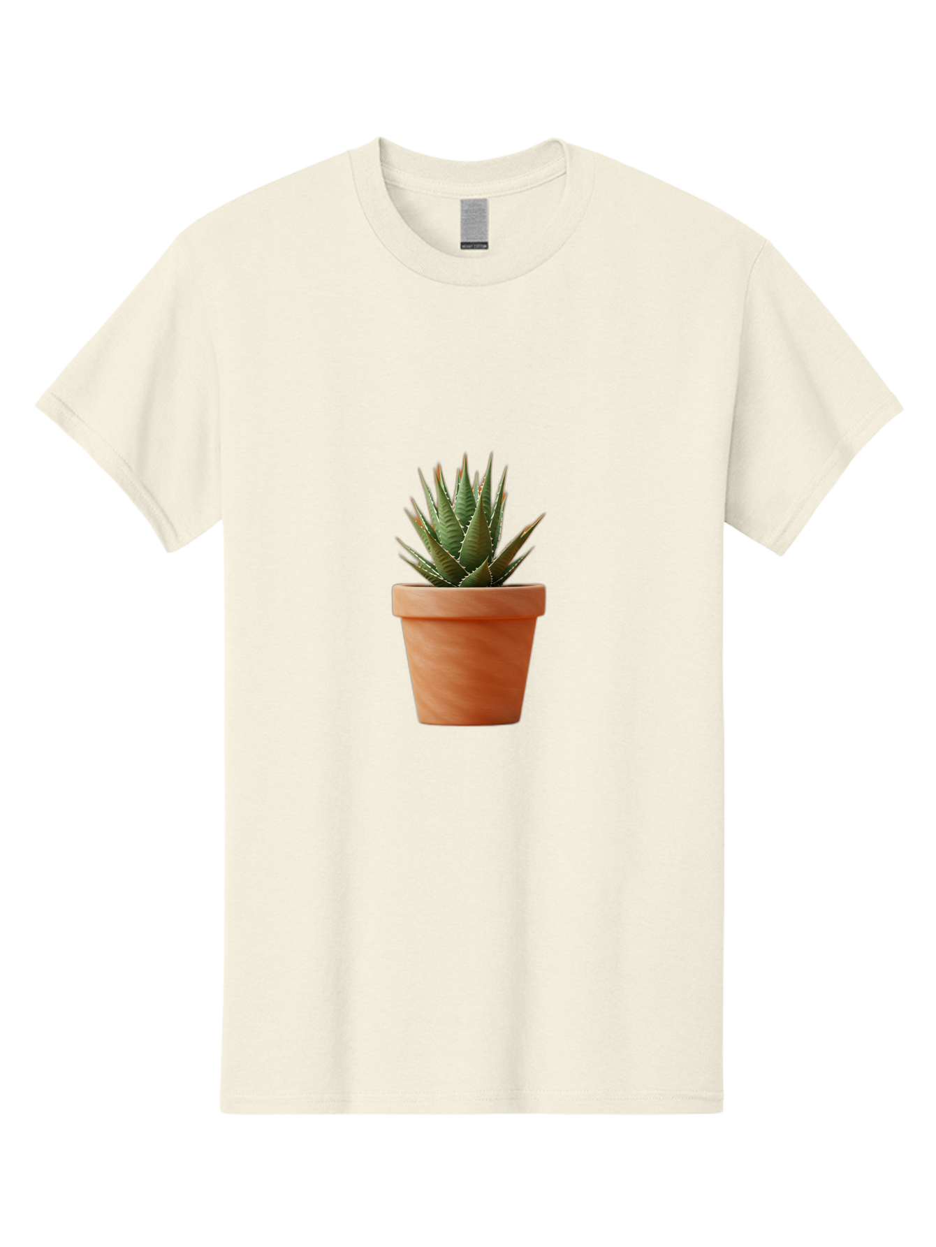 Agave-In-Terracotta-Pot Men'S Graphic Tee, 100% Cotton, Comfortable Casual Summer Wear, Machine Washable, Aloe Vera In Terracotta Pot, Succulent Plant, Indoor Decor, Minimalist Design, Low Maintenance, Green Leaves, Spiky Texture, Home Decor Baa124 15