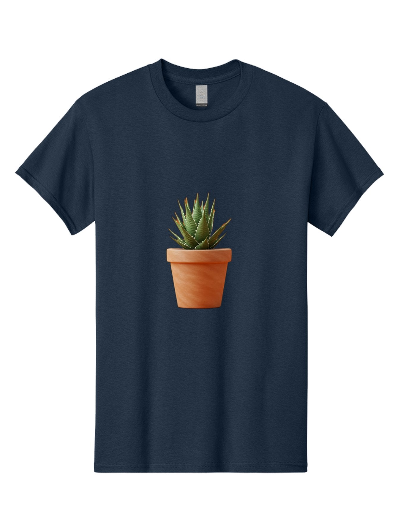 Agave-In-Terracotta-Pot Men'S Graphic Tee, 100% Cotton, Comfortable Casual Summer Wear, Machine Washable, Aloe Vera In Terracotta Pot, Succulent Plant, Indoor Decor, Minimalist Design, Low Maintenance, Green Leaves, Spiky Texture, Home Decor Baa124 15