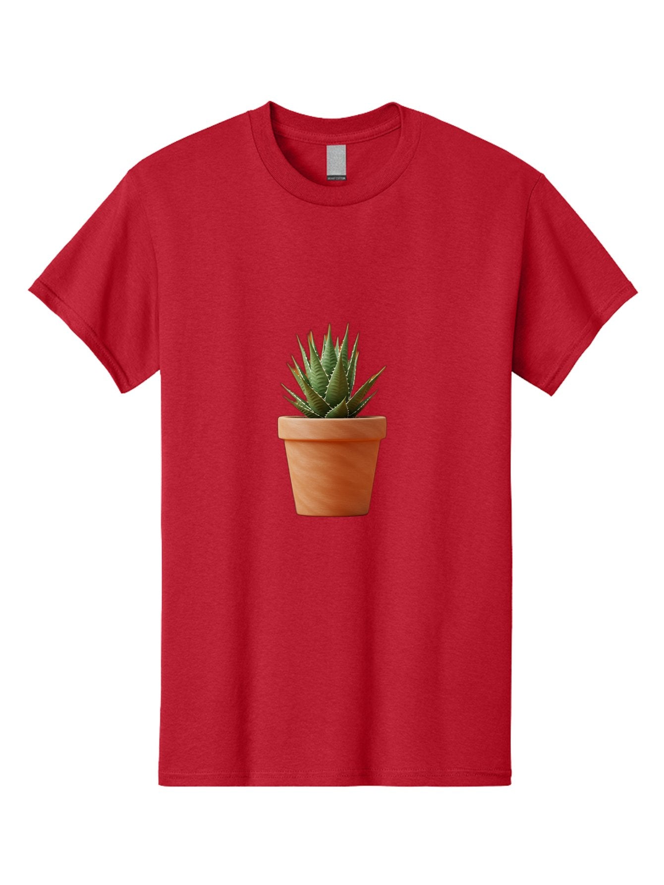 Agave-In-Terracotta-Pot Men'S Graphic Tee, 100% Cotton, Comfortable Casual Summer Wear, Machine Washable, Aloe Vera In Terracotta Pot, Succulent Plant, Indoor Decor, Minimalist Design, Low Maintenance, Green Leaves, Spiky Texture, Home Decor Baa124 12