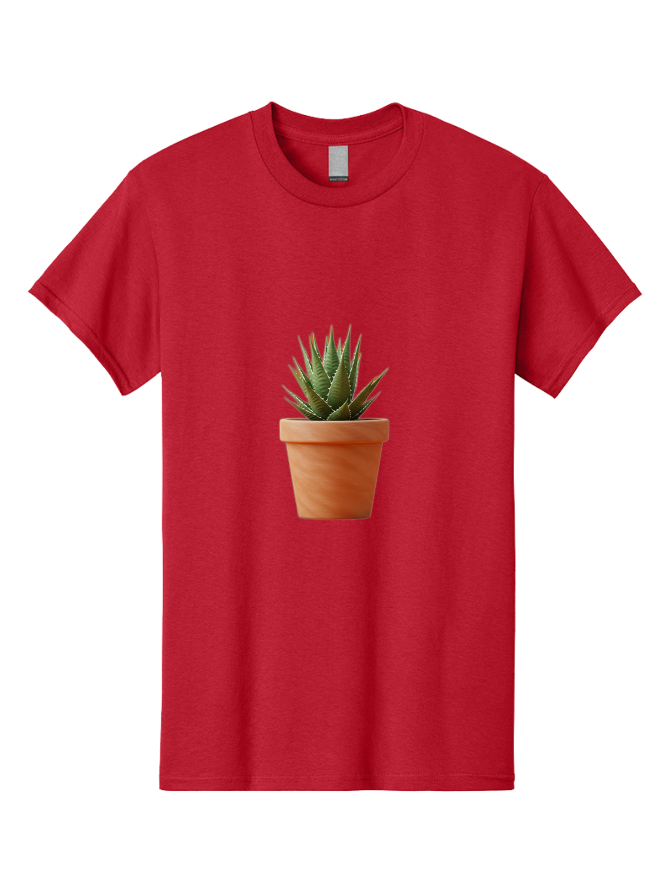 Agave-In-Terracotta-Pot Men'S Graphic Tee, 100% Cotton, Comfortable Casual Summer Wear, Machine Washable, Aloe Vera In Terracotta Pot, Succulent Plant, Indoor Decor, Minimalist Design, Low Maintenance, Green Leaves, Spiky Texture, Home Decor Baa124 5