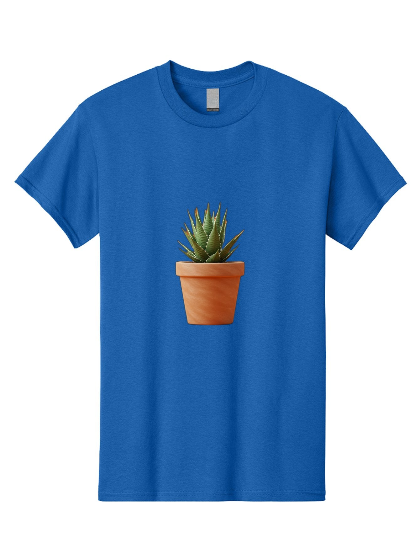 Agave-In-Terracotta-Pot Men'S Graphic Tee, 100% Cotton, Comfortable Casual Summer Wear, Machine Washable, Aloe Vera In Terracotta Pot, Succulent Plant, Indoor Decor, Minimalist Design, Low Maintenance, Green Leaves, Spiky Texture, Home Decor Baa124 9