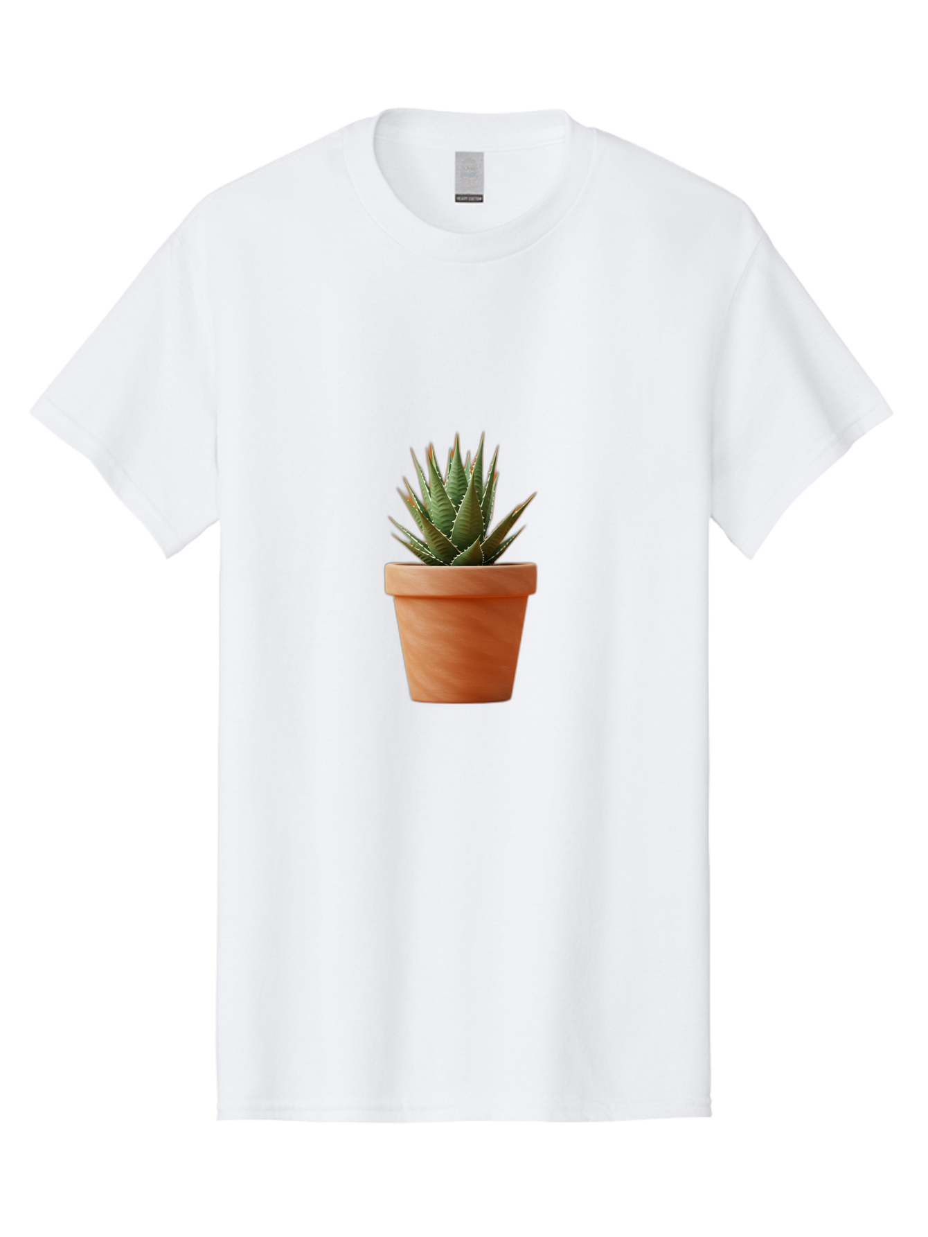 Agave-In-Terracotta-Pot Men'S Graphic Tee, 100% Cotton, Comfortable Casual Summer Wear, Machine Washable, Aloe Vera In Terracotta Pot, Succulent Plant, Indoor Decor, Minimalist Design, Low Maintenance, Green Leaves, Spiky Texture, Home Decor Baa124 25