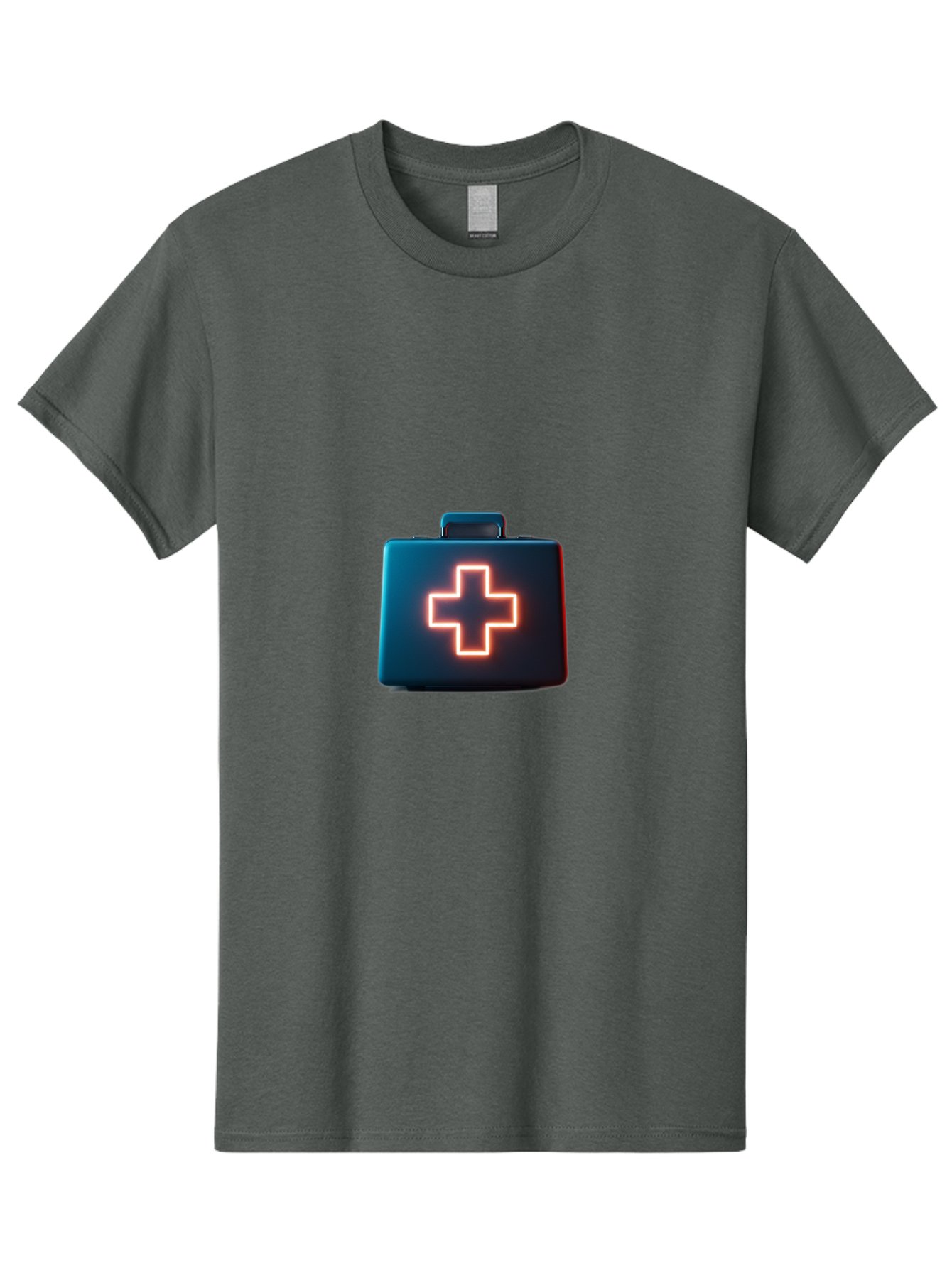 Aid-Kit Men'S Graphic Tee, 100% Cotton, Comfortable Casual Summer Wear, Machine Washable, Medical Kit, First Aid Box, Health Care, Emergency Response, Medical Cross, Neon Sign, 3D Rendering Baa126 15