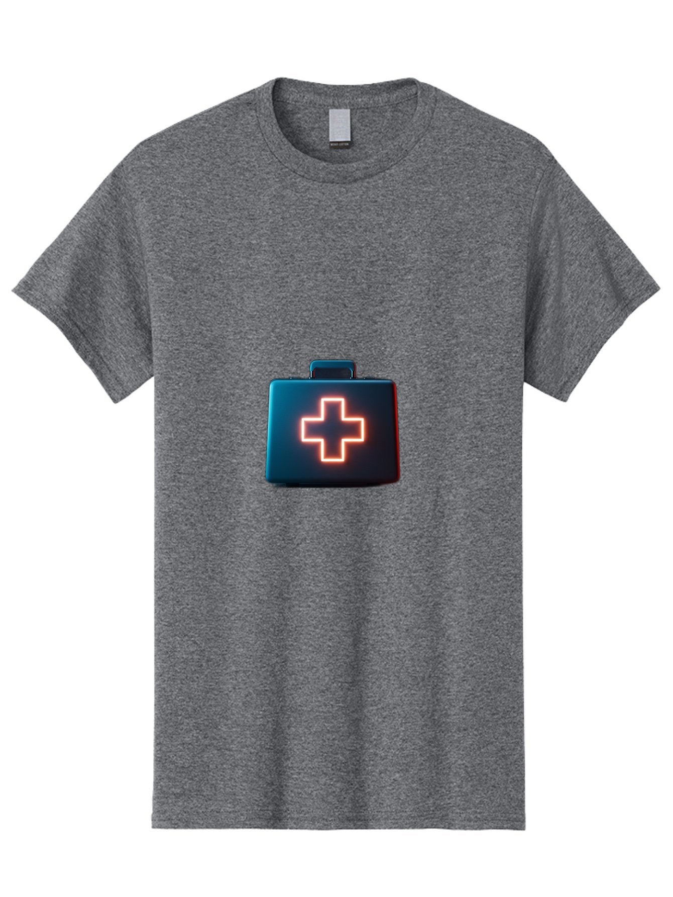 Aid-Kit Men'S Graphic Tee, 100% Cotton, Comfortable Casual Summer Wear, Machine Washable, Medical Kit, First Aid Box, Health Care, Emergency Response, Medical Cross, Neon Sign, 3D Rendering Baa126 10