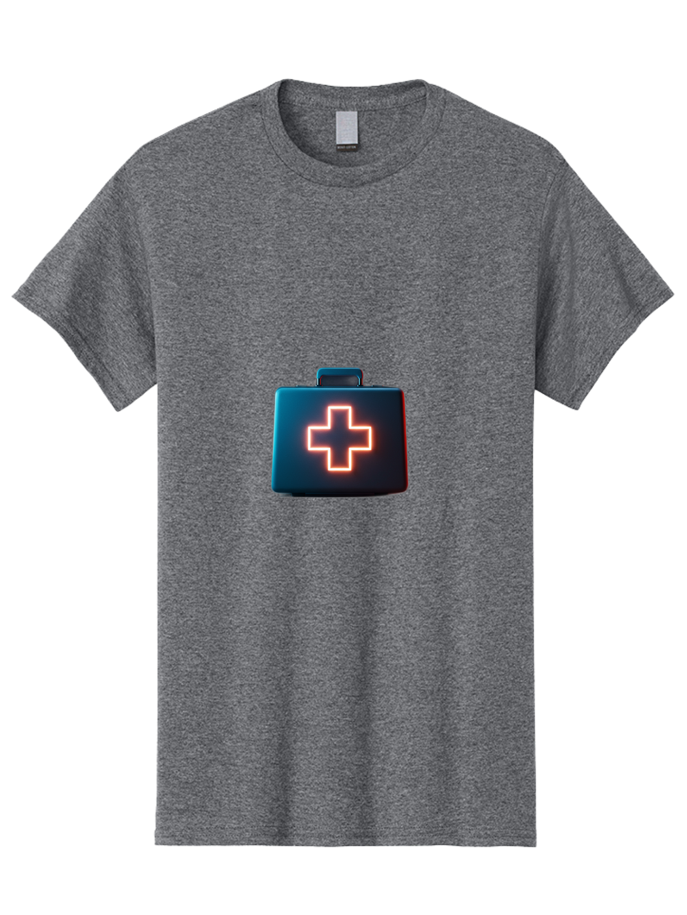 Aid-Kit Men'S Graphic Tee, 100% Cotton, Comfortable Casual Summer Wear, Machine Washable, Medical Kit, First Aid Box, Health Care, Emergency Response, Medical Cross, Neon Sign, 3D Rendering Baa126 27