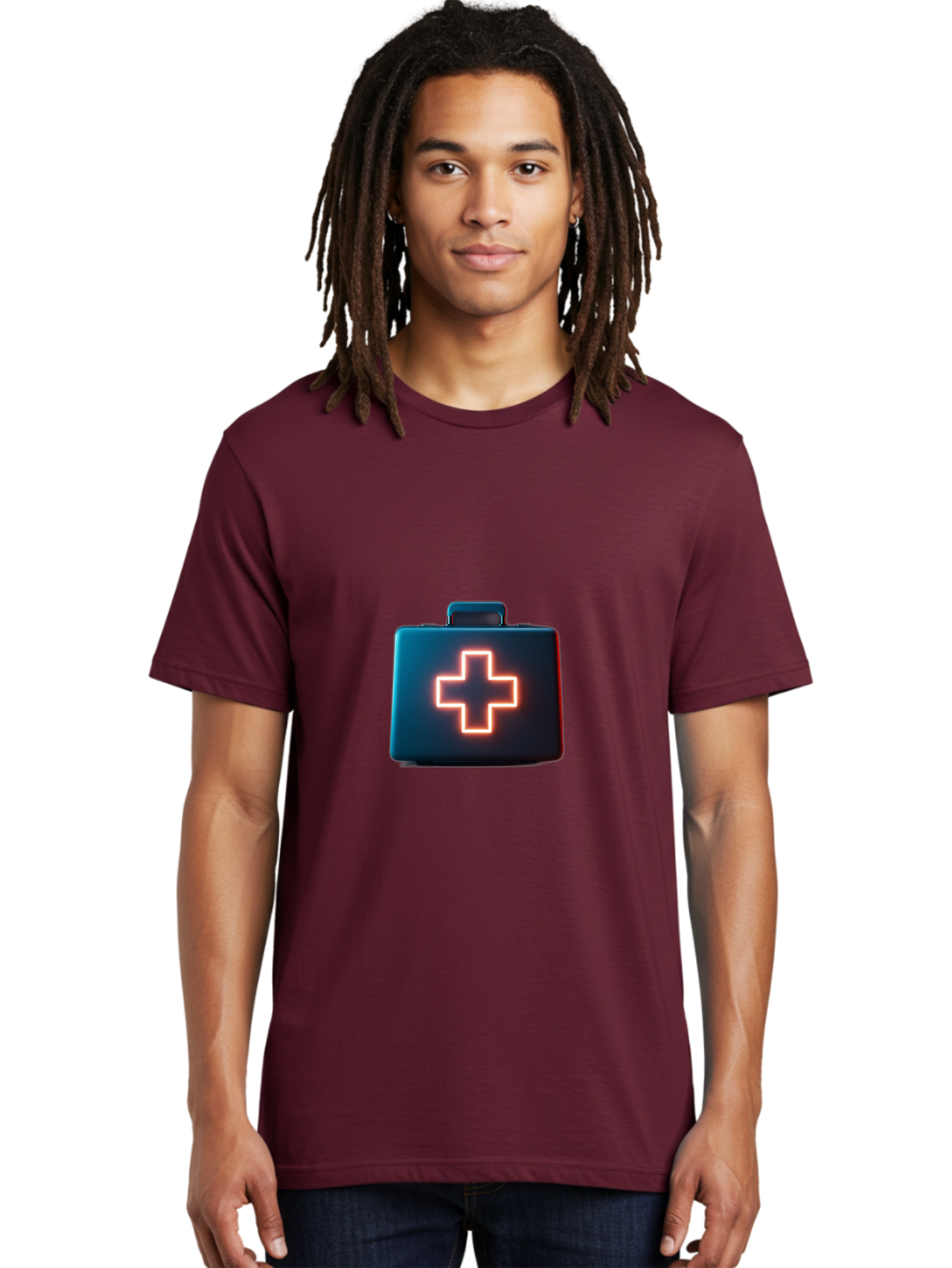 Aid-Kit Men'S Graphic Tee, 100% Cotton, Comfortable Casual Summer Wear, Machine Washable, Medical Kit, First Aid Box, Health Care, Emergency Response, Medical Cross, Neon Sign, 3D Rendering Baa126 14