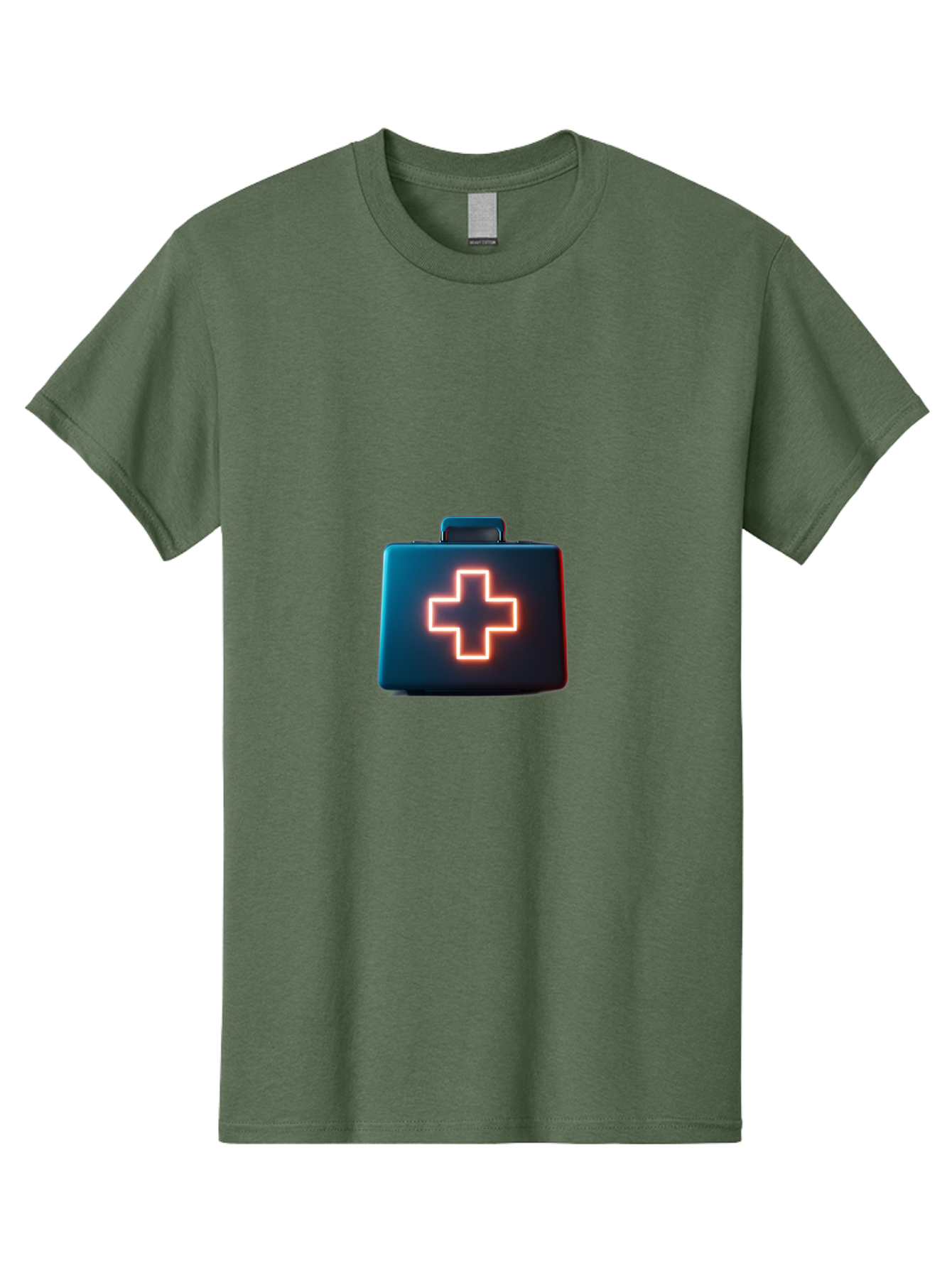 Aid-Kit Men'S Graphic Tee, 100% Cotton, Comfortable Casual Summer Wear, Machine Washable, Medical Kit, First Aid Box, Health Care, Emergency Response, Medical Cross, Neon Sign, 3D Rendering Baa126 21