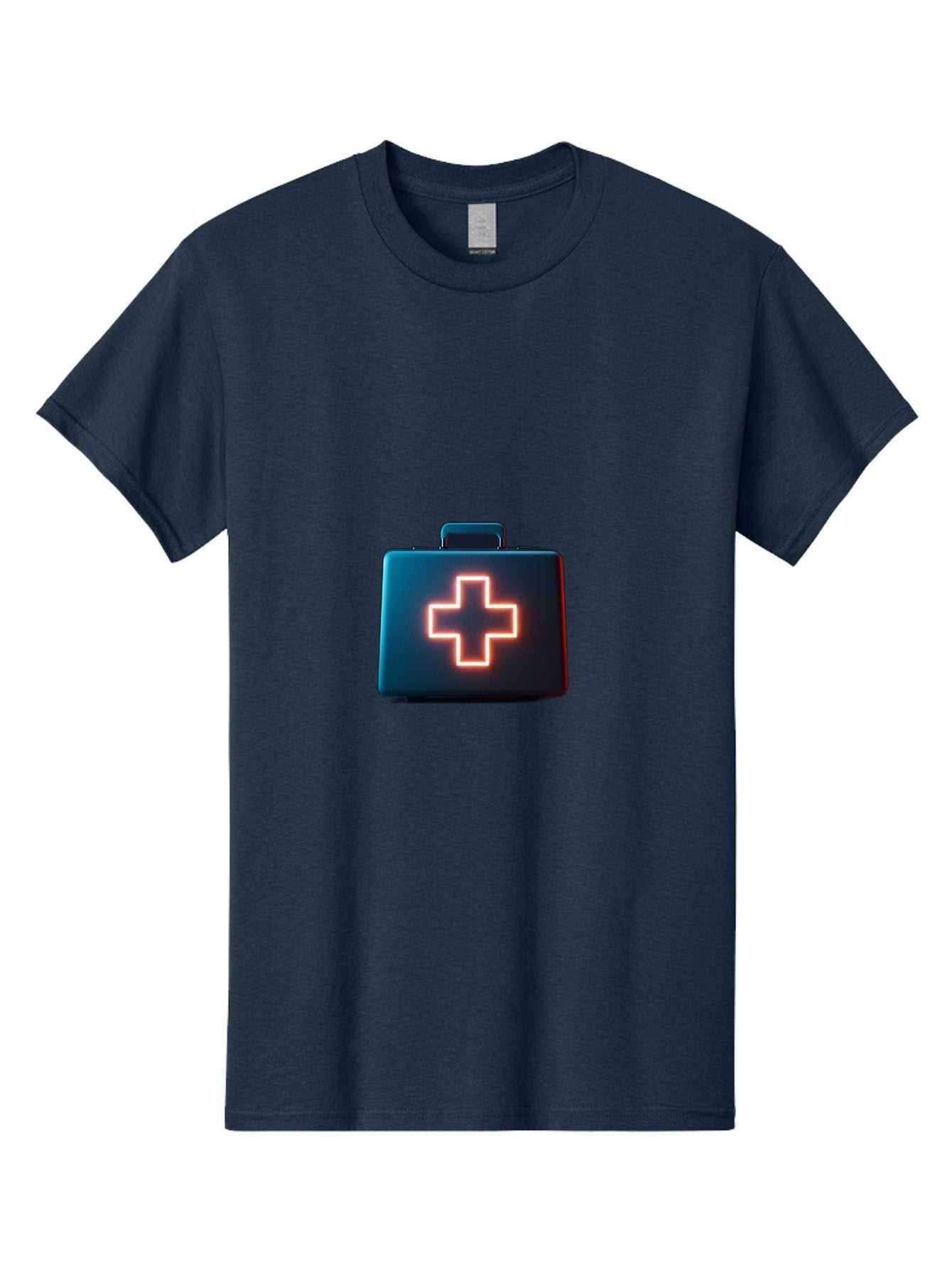 Aid-Kit Men'S Graphic Tee, 100% Cotton, Comfortable Casual Summer Wear, Machine Washable, Medical Kit, First Aid Box, Health Care, Emergency Response, Medical Cross, Neon Sign, 3D Rendering Baa126 3