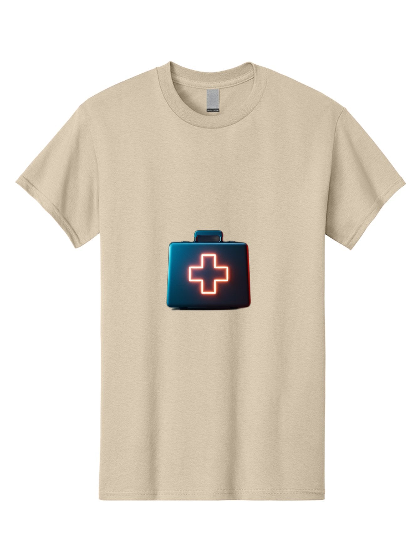 Aid-Kit Men'S Graphic Tee, 100% Cotton, Comfortable Casual Summer Wear, Machine Washable, Medical Kit, First Aid Box, Health Care, Emergency Response, Medical Cross, Neon Sign, 3D Rendering Baa126 8