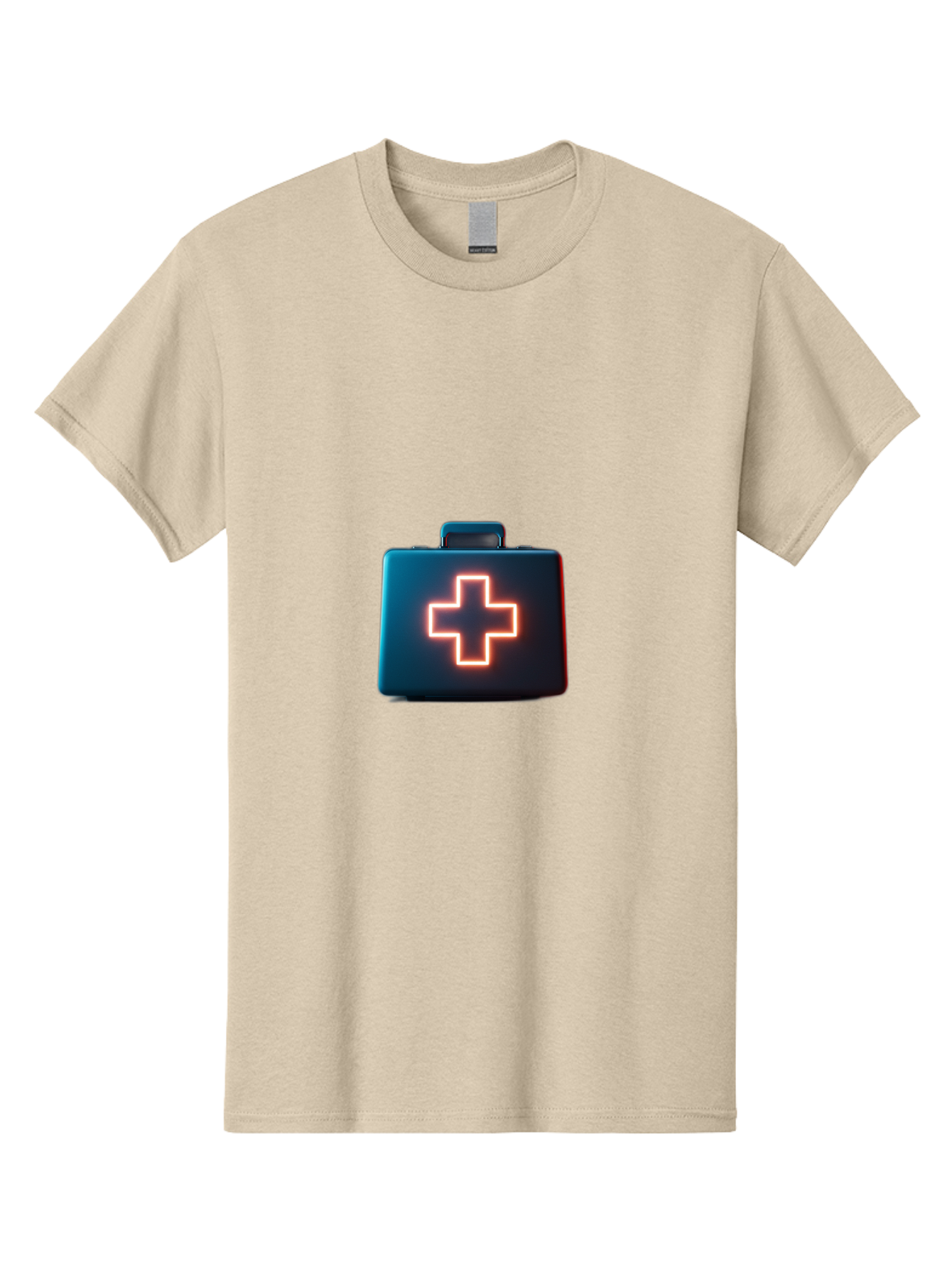 Aid-Kit Men'S Graphic Tee, 100% Cotton, Comfortable Casual Summer Wear, Machine Washable, Medical Kit, First Aid Box, Health Care, Emergency Response, Medical Cross, Neon Sign, 3D Rendering Baa126 11