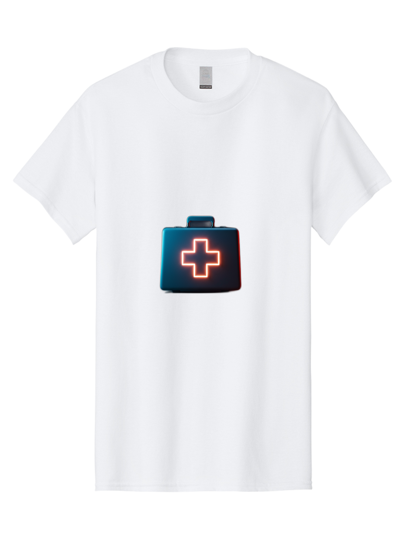 Aid-Kit Men'S Graphic Tee, 100% Cotton, Comfortable Casual Summer Wear, Machine Washable, Medical Kit, First Aid Box, Health Care, Emergency Response, Medical Cross, Neon Sign, 3D Rendering Baa126 5