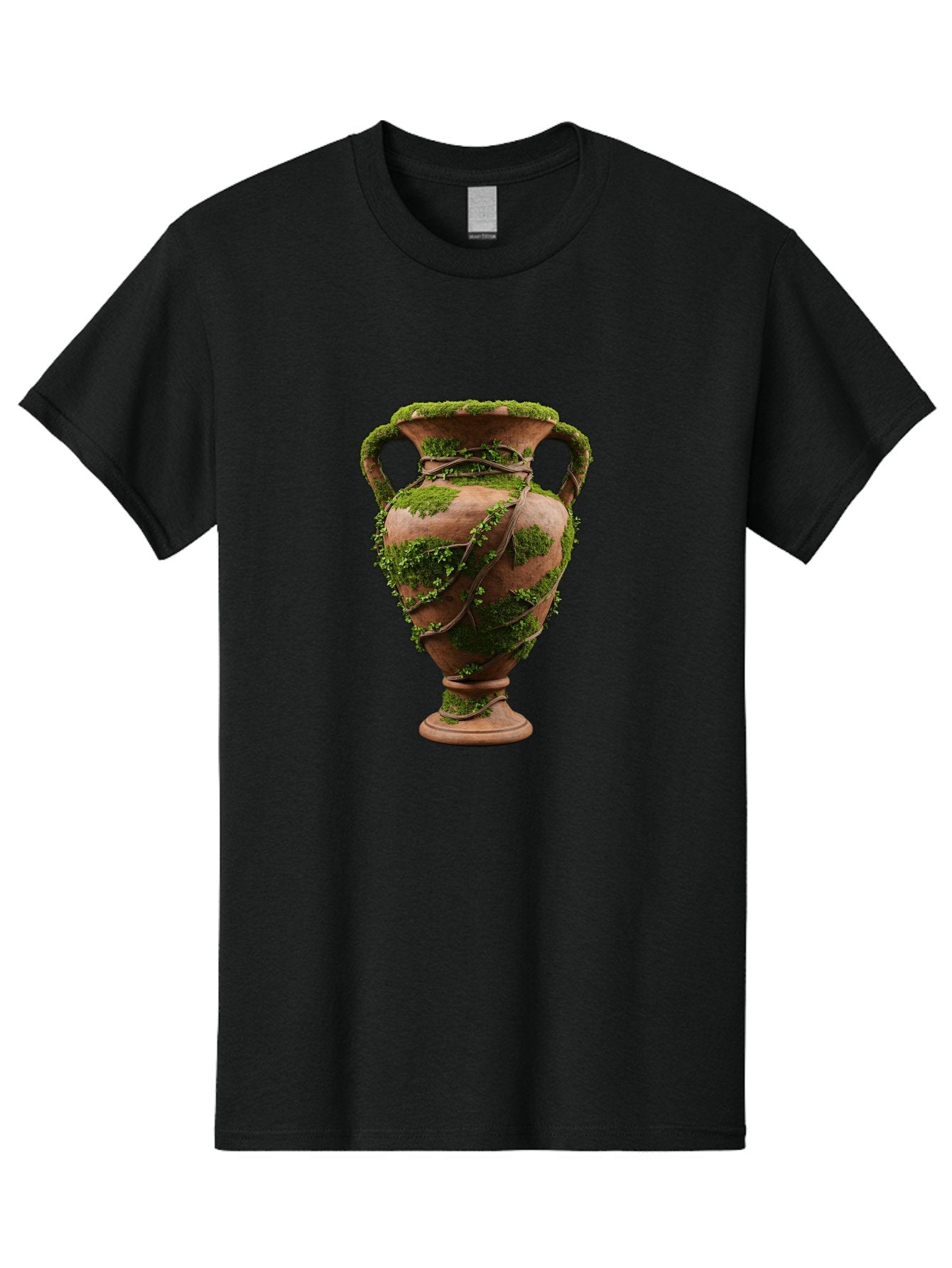 Amphora Men'S Graphic Tee, 100% Cotton, Comfortable Casual Summer Wear, Machine Washable, Moss And Vines, Terracotta Vase, Greenery, Rustic Charm, Natural Decor, Earthy Tones, Botanical Elements, Vintage Pottery, Eclectic Style Baa128 8