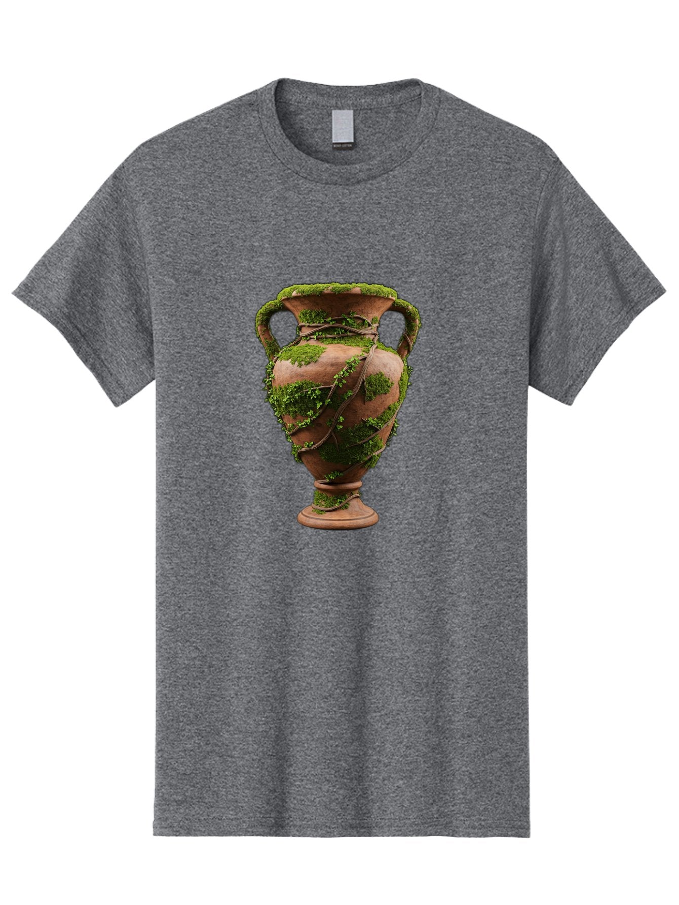 Amphora Men'S Graphic Tee, 100% Cotton, Comfortable Casual Summer Wear, Machine Washable, Moss And Vines, Terracotta Vase, Greenery, Rustic Charm, Natural Decor, Earthy Tones, Botanical Elements, Vintage Pottery, Eclectic Style Baa128 6