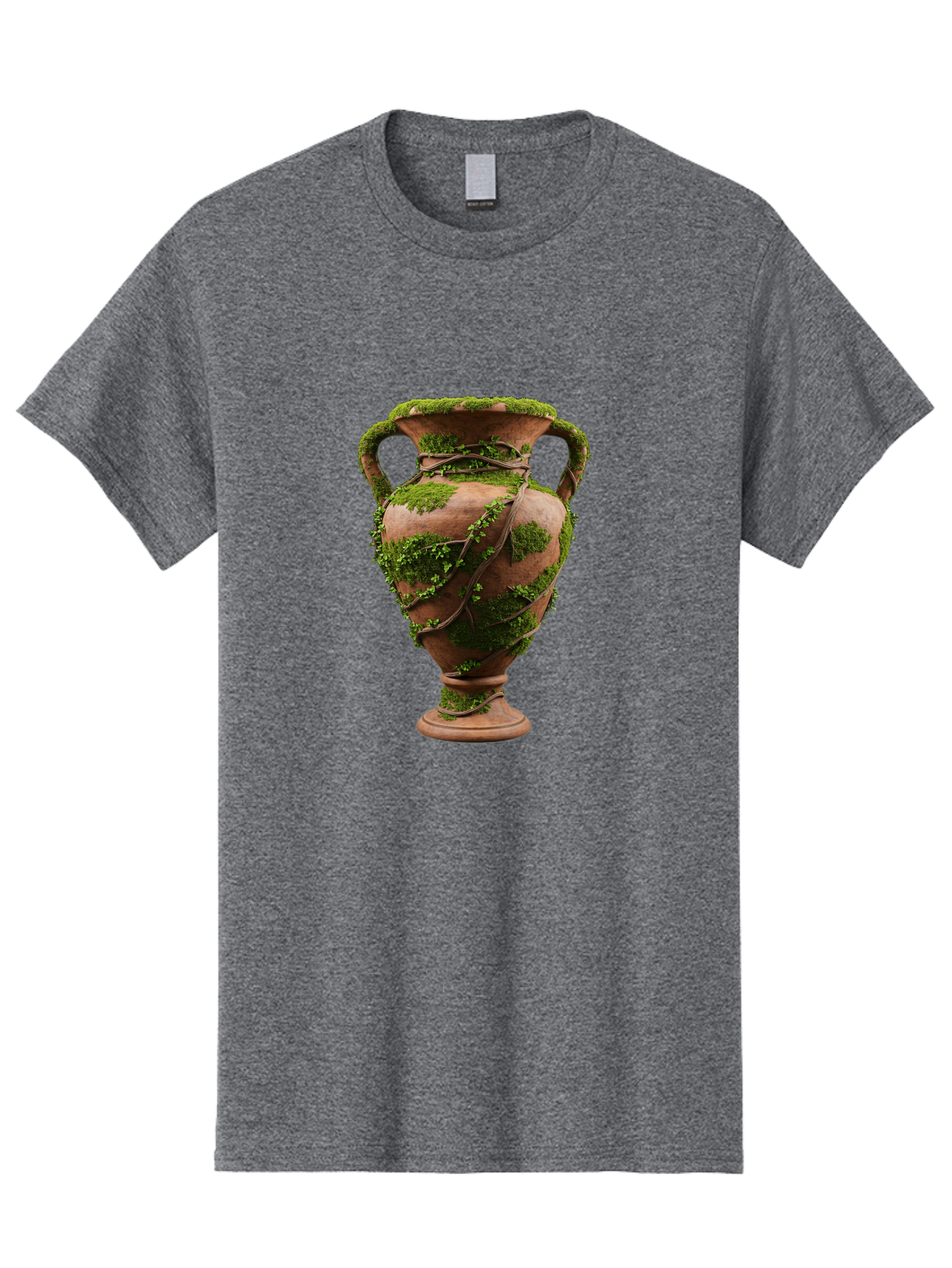 Amphora Men'S Graphic Tee, 100% Cotton, Comfortable Casual Summer Wear, Machine Washable, Moss And Vines, Terracotta Vase, Greenery, Rustic Charm, Natural Decor, Earthy Tones, Botanical Elements, Vintage Pottery, Eclectic Style Baa128 13
