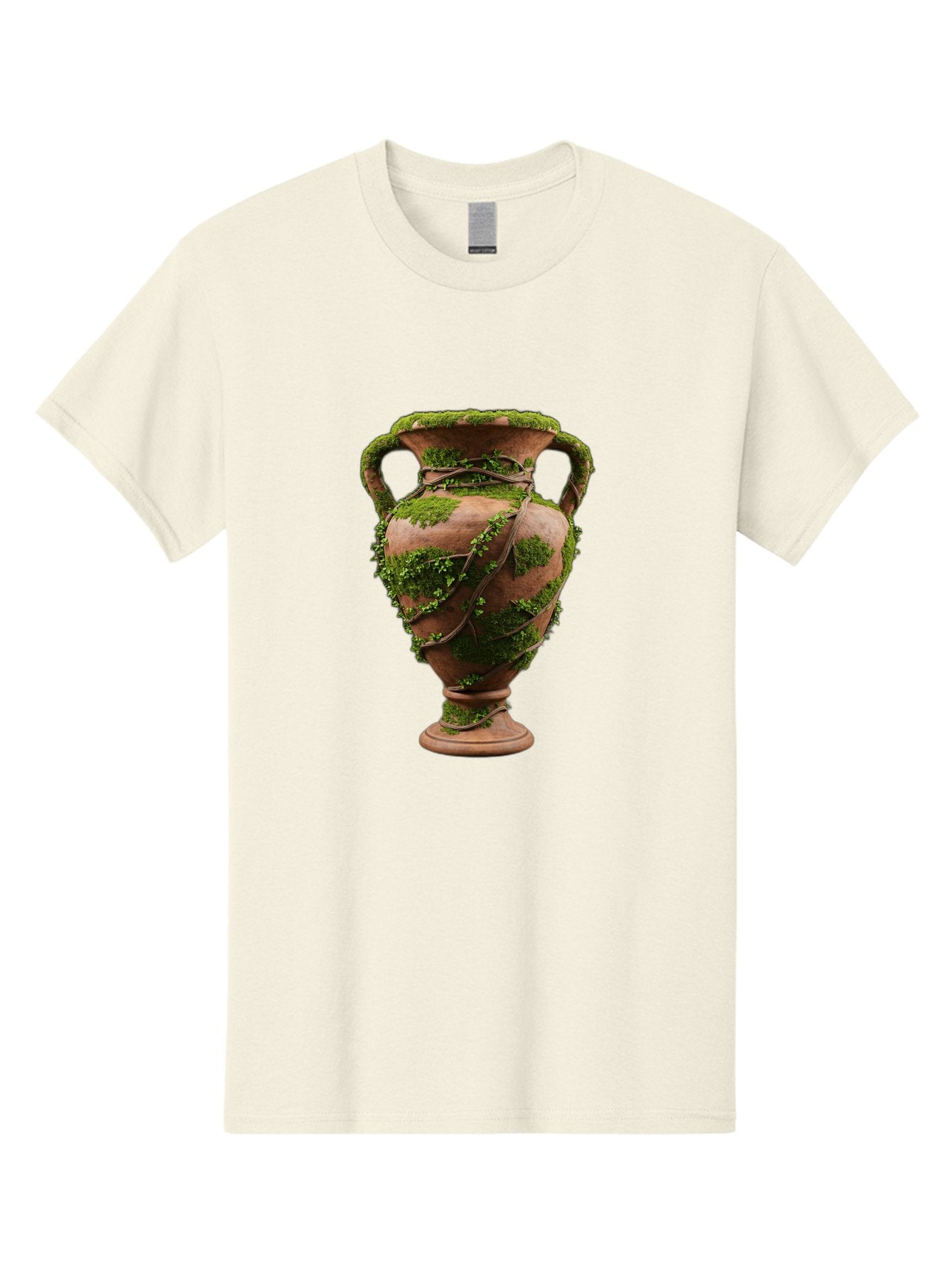 Amphora Men'S Graphic Tee, 100% Cotton, Comfortable Casual Summer Wear, Machine Washable, Moss And Vines, Terracotta Vase, Greenery, Rustic Charm, Natural Decor, Earthy Tones, Botanical Elements, Vintage Pottery, Eclectic Style Baa128 5
