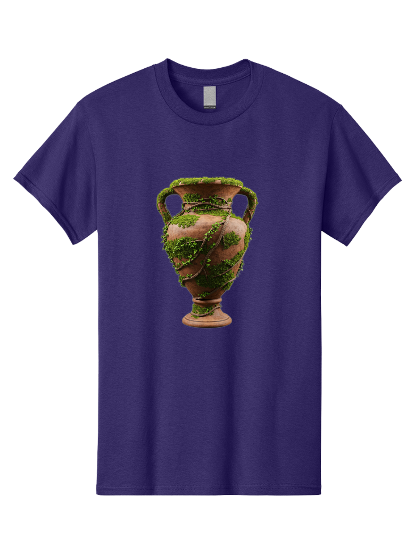 Amphora Men'S Graphic Tee, 100% Cotton, Comfortable Casual Summer Wear, Machine Washable, Moss And Vines, Terracotta Vase, Greenery, Rustic Charm, Natural Decor, Earthy Tones, Botanical Elements, Vintage Pottery, Eclectic Style Baa128 23