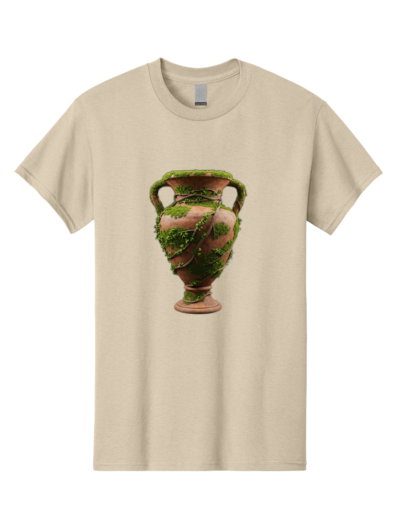 Amphora Men'S Graphic Tee, 100% Cotton, Comfortable Casual Summer Wear, Machine Washable, Moss And Vines, Terracotta Vase, Greenery, Rustic Charm, Natural Decor, Earthy Tones, Botanical Elements, Vintage Pottery, Eclectic Style Baa128 21