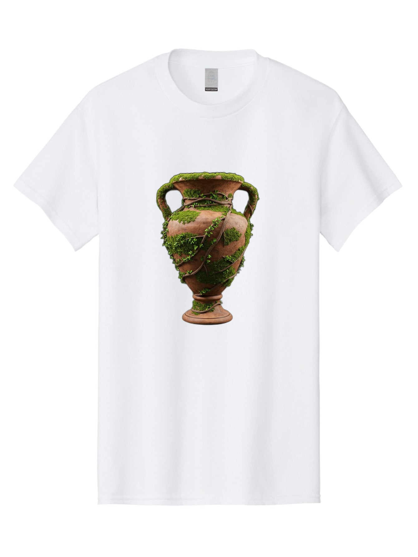 Amphora Men'S Graphic Tee, 100% Cotton, Comfortable Casual Summer Wear, Machine Washable, Moss And Vines, Terracotta Vase, Greenery, Rustic Charm, Natural Decor, Earthy Tones, Botanical Elements, Vintage Pottery, Eclectic Style Baa128 12