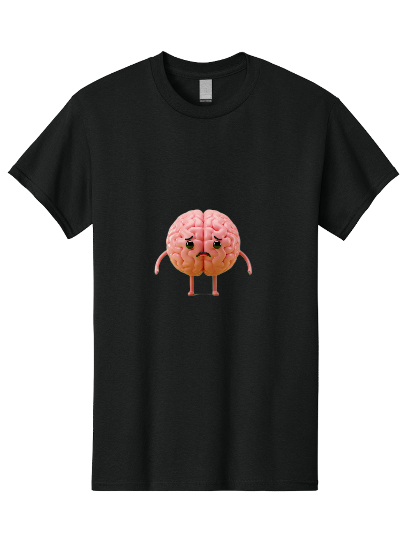 Angry-Brain-2 Men'S Graphic Tee, 100% Cotton, Comfortable Casual Summer Wear, Machine Washable, Cartoon Brain, Angry Face, Frustrated Expression, Anthropomorphic Character, Humorous Illustration, Brain With Attitude, Cognitive Humor, Baa131 9