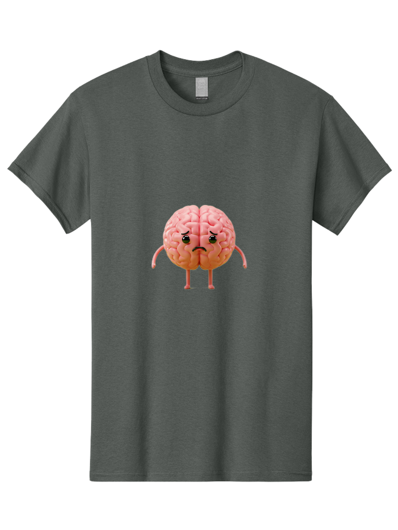 Angry-Brain-2 Men'S Graphic Tee, 100% Cotton, Comfortable Casual Summer Wear, Machine Washable, Cartoon Brain, Angry Face, Frustrated Expression, Anthropomorphic Character, Humorous Illustration, Brain With Attitude, Cognitive Humor, Baa131 17
