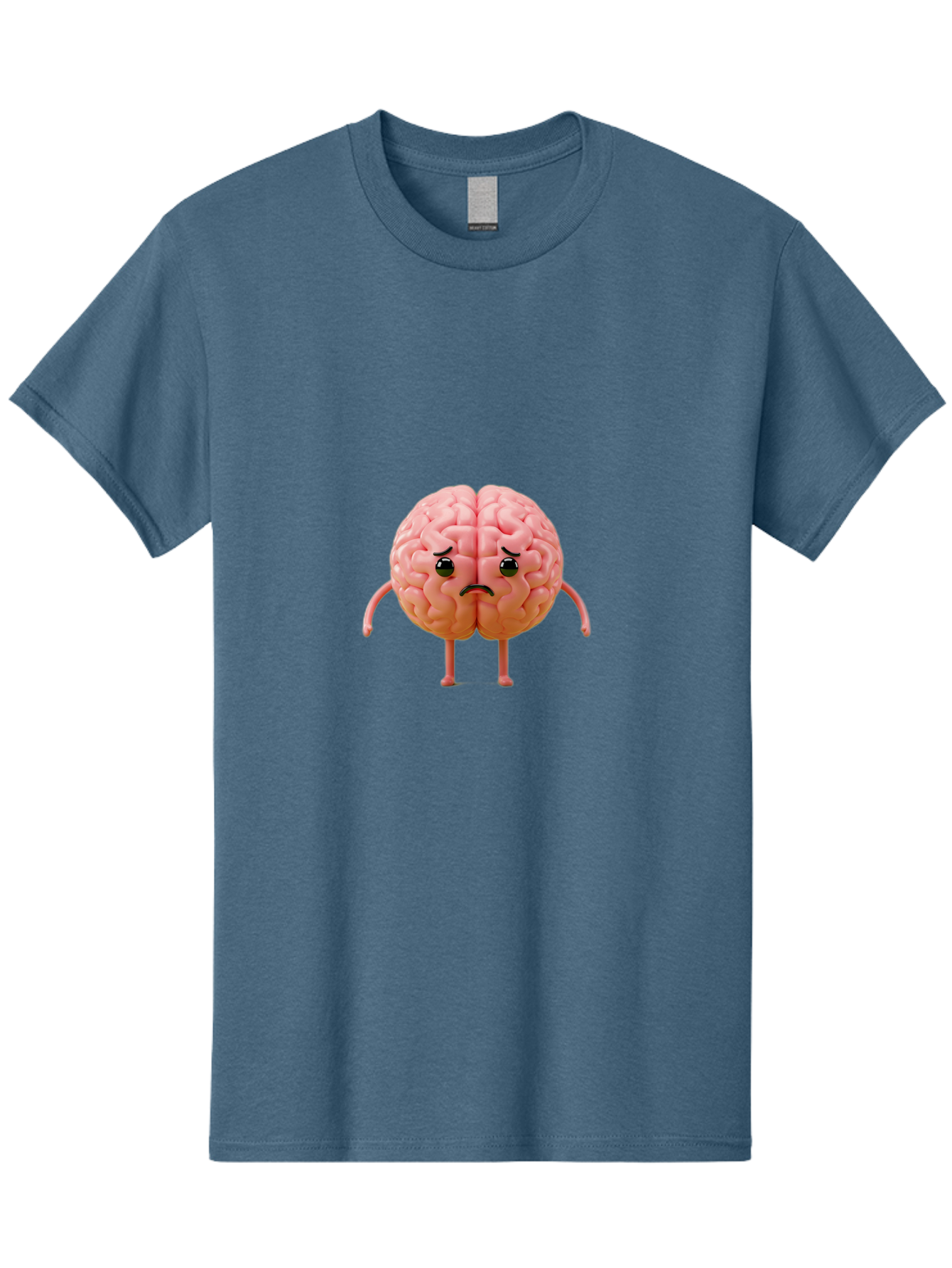 Angry-Brain-2 Men'S Graphic Tee, 100% Cotton, Comfortable Casual Summer Wear, Machine Washable, Cartoon Brain, Angry Face, Frustrated Expression, Anthropomorphic Character, Humorous Illustration, Brain With Attitude, Cognitive Humor, Baa131 21