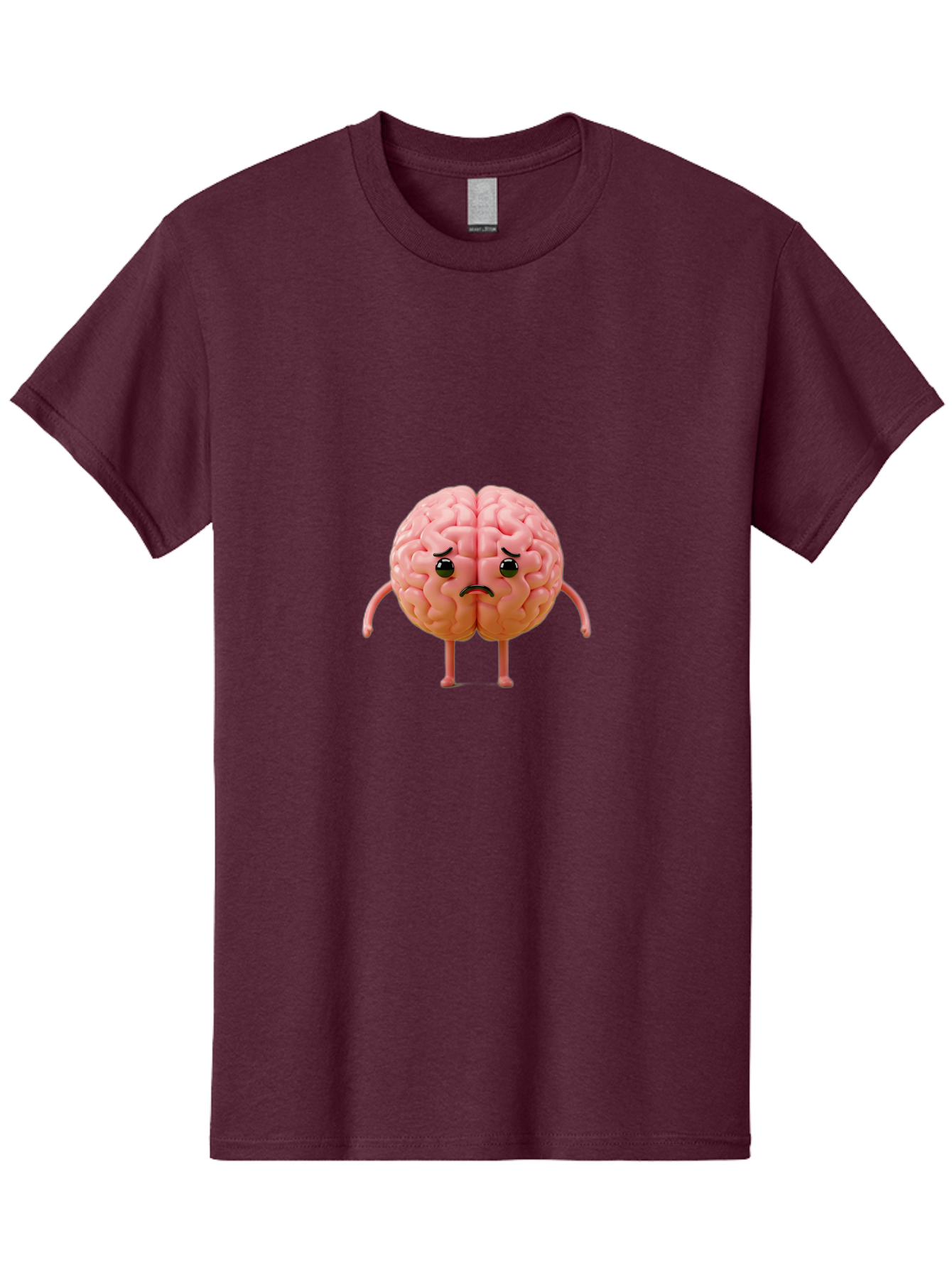 Angry-Brain-2 Men'S Graphic Tee, 100% Cotton, Comfortable Casual Summer Wear, Machine Washable, Cartoon Brain, Angry Face, Frustrated Expression, Anthropomorphic Character, Humorous Illustration, Brain With Attitude, Cognitive Humor, Baa131 5