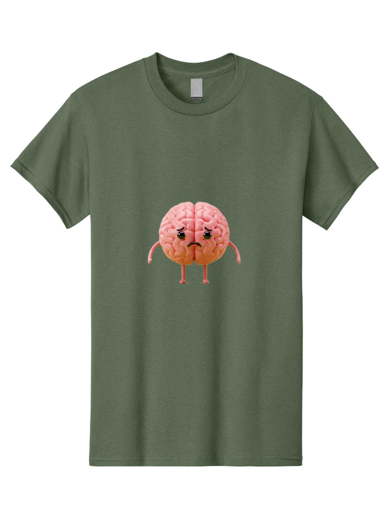 Angry-Brain-2 Men'S Graphic Tee, 100% Cotton, Comfortable Casual Summer Wear, Machine Washable, Cartoon Brain, Angry Face, Frustrated Expression, Anthropomorphic Character, Humorous Illustration, Brain With Attitude, Cognitive Humor, Baa131 11