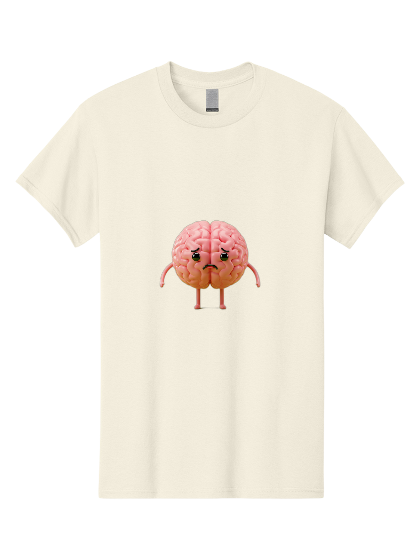 Angry-Brain-2 Men'S Graphic Tee, 100% Cotton, Comfortable Casual Summer Wear, Machine Washable, Cartoon Brain, Angry Face, Frustrated Expression, Anthropomorphic Character, Humorous Illustration, Brain With Attitude, Cognitive Humor, Baa131 7