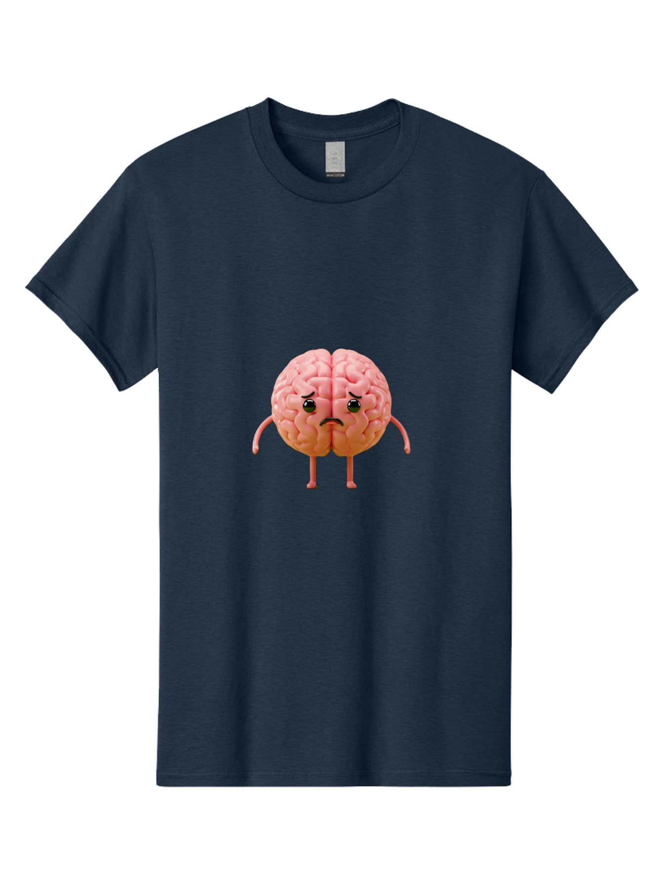Angry-Brain-2 Men'S Graphic Tee, 100% Cotton, Comfortable Casual Summer Wear, Machine Washable, Cartoon Brain, Angry Face, Frustrated Expression, Anthropomorphic Character, Humorous Illustration, Brain With Attitude, Cognitive Humor, Baa131 7