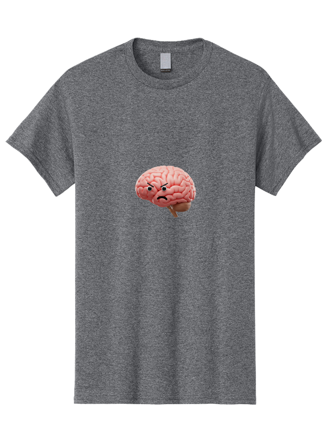 Angry-Brain Men'S Graphic Tee, 100% Cotton, Comfortable Casual Summer Wear, Machine Washable, Human Brain With Angry Face, Negative Emotions, Frustration, Cognitive Overload, Neuroscience, Mental Health, Brain Function, Emotional Intelligence Baa132 21