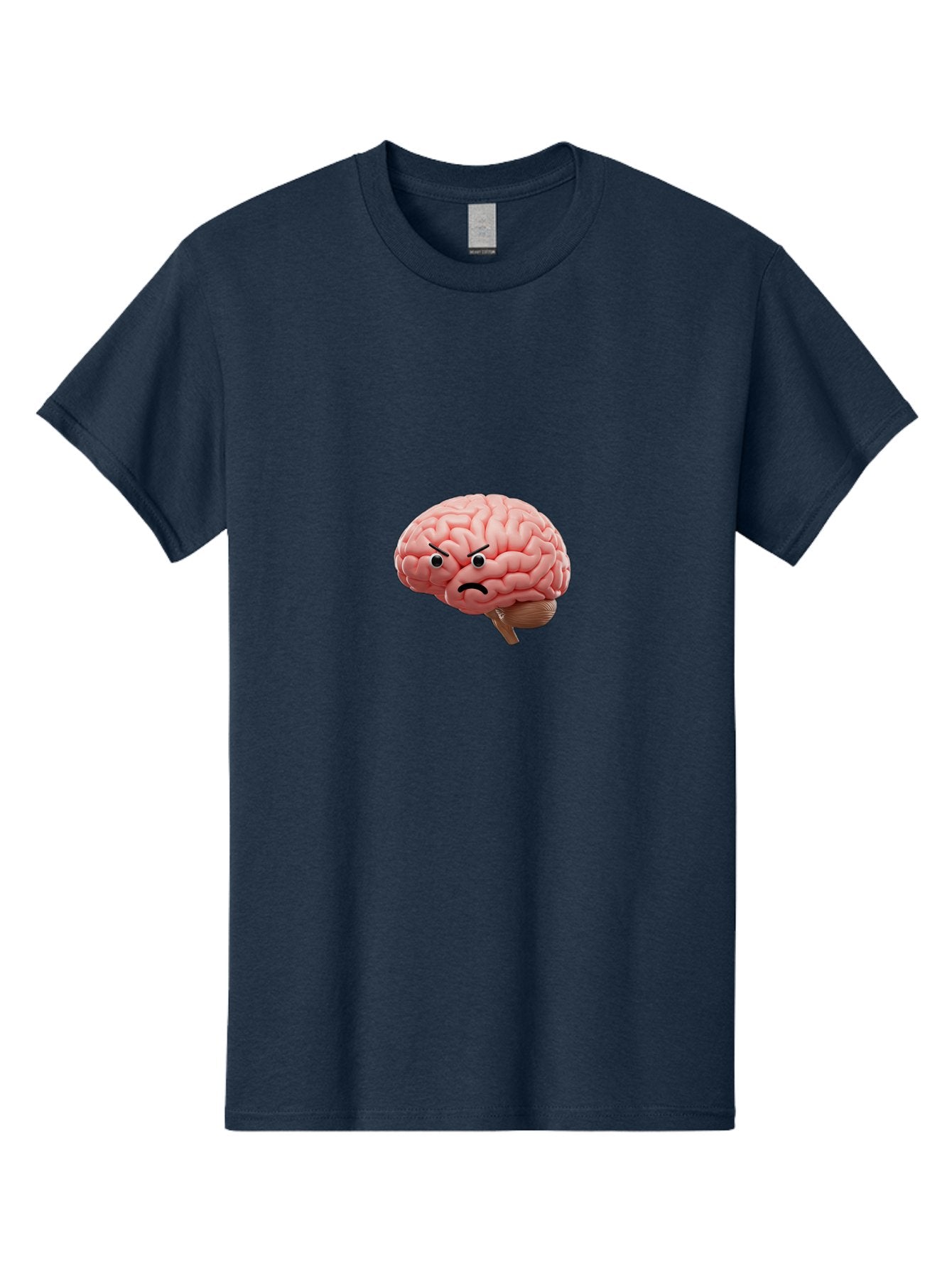 Angry-Brain Men'S Graphic Tee, 100% Cotton, Comfortable Casual Summer Wear, Machine Washable, Human Brain With Angry Face, Negative Emotions, Frustration, Cognitive Overload, Neuroscience, Mental Health, Brain Function, Emotional Intelligence Baa132 3