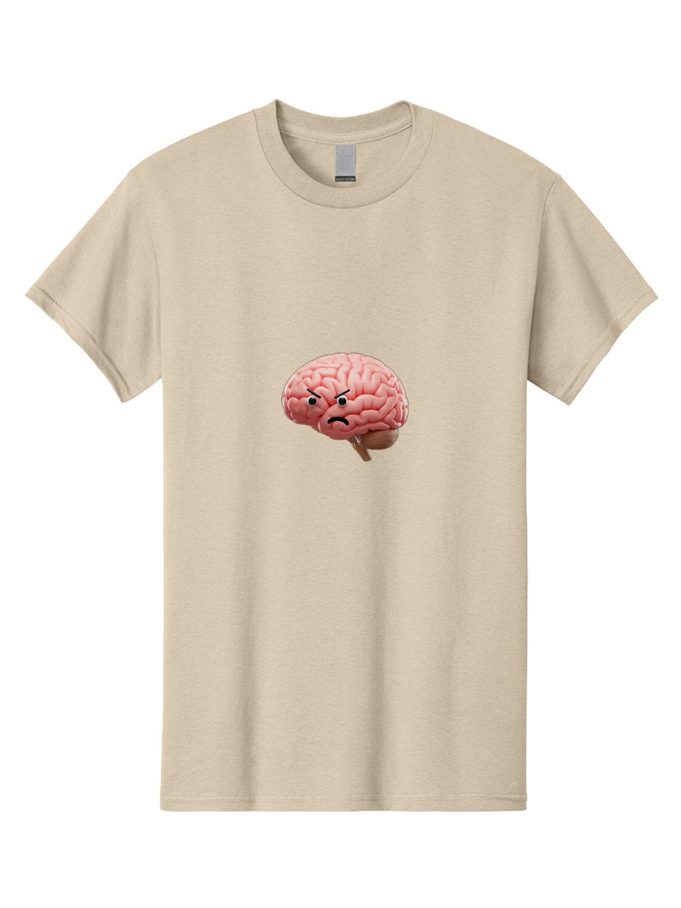 Angry-Brain Men'S Graphic Tee, 100% Cotton, Comfortable Casual Summer Wear, Machine Washable, Human Brain With Angry Face, Negative Emotions, Frustration, Cognitive Overload, Neuroscience, Mental Health, Brain Function, Emotional Intelligence Baa132 12