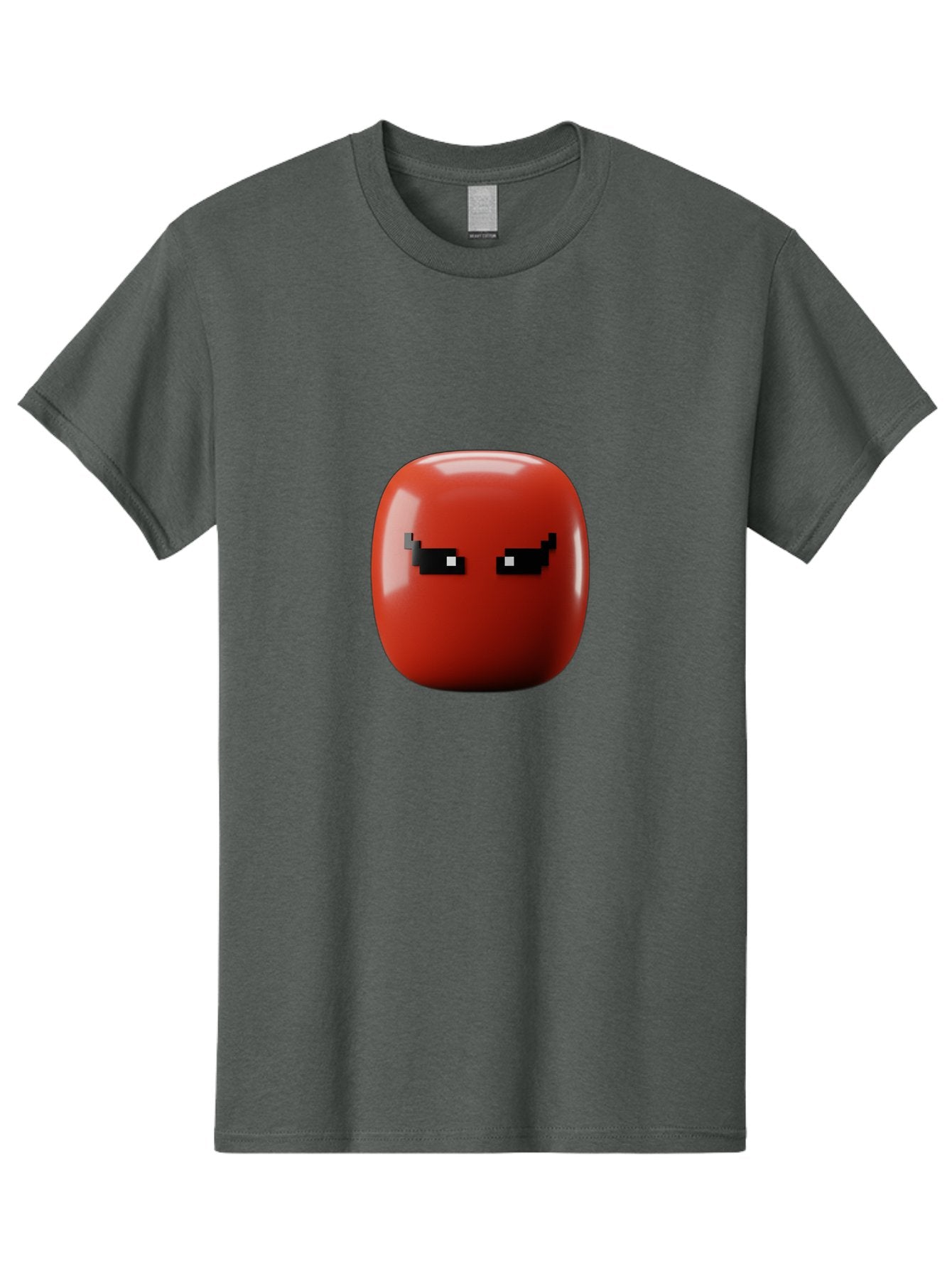 Angry-Tomato Men'S Graphic Tee, 100% Cotton, Comfortable Casual Summer Wear, Machine Washable, Angry Face, Pixel Art Style, Digital Illustration, Red Tomato, Emotive Expression, Playful Design, Cartoon Character Baa135 4