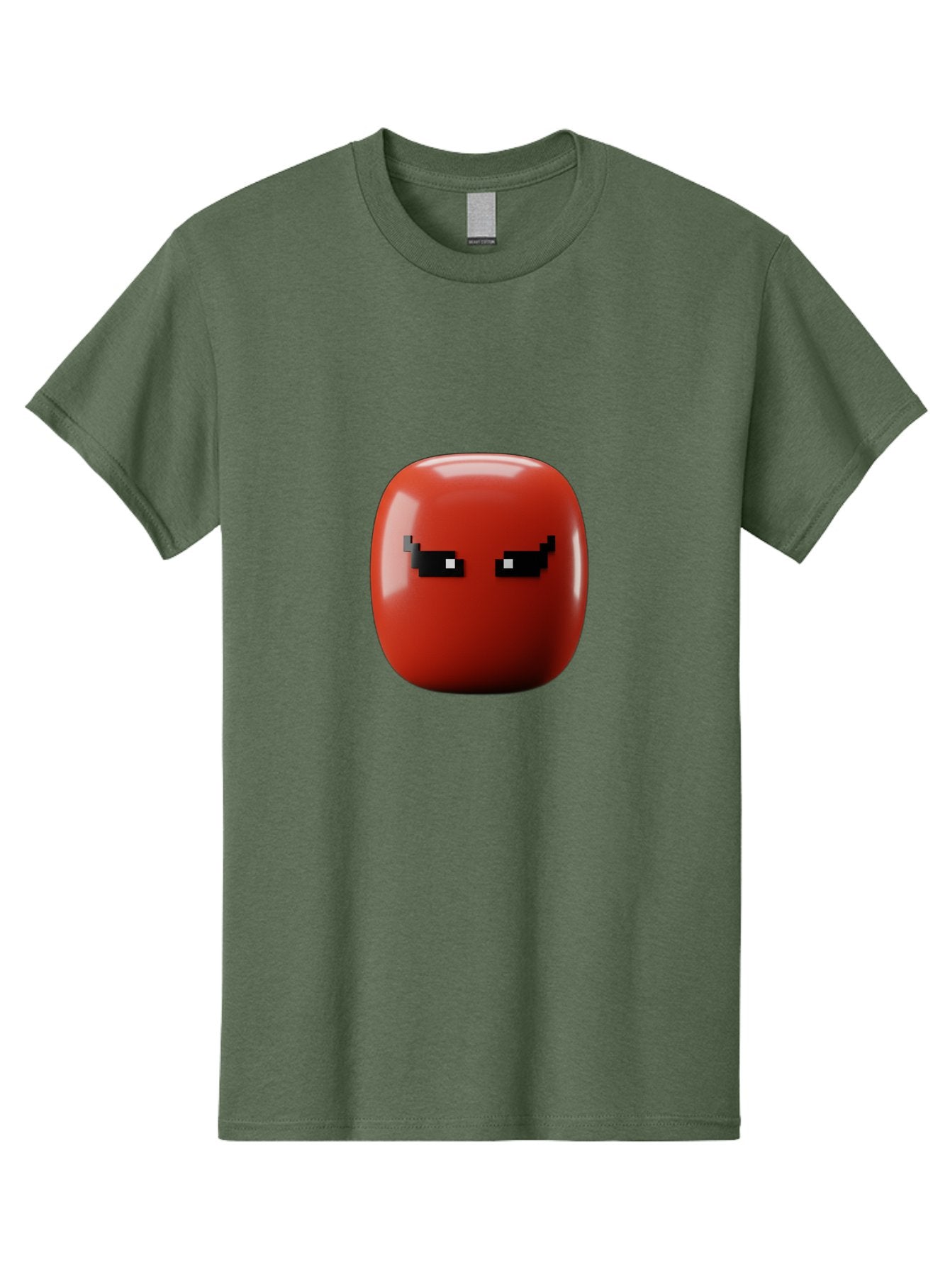 Angry-Tomato Men'S Graphic Tee, 100% Cotton, Comfortable Casual Summer Wear, Machine Washable, Angry Face, Pixel Art Style, Digital Illustration, Red Tomato, Emotive Expression, Playful Design, Cartoon Character Baa135 11