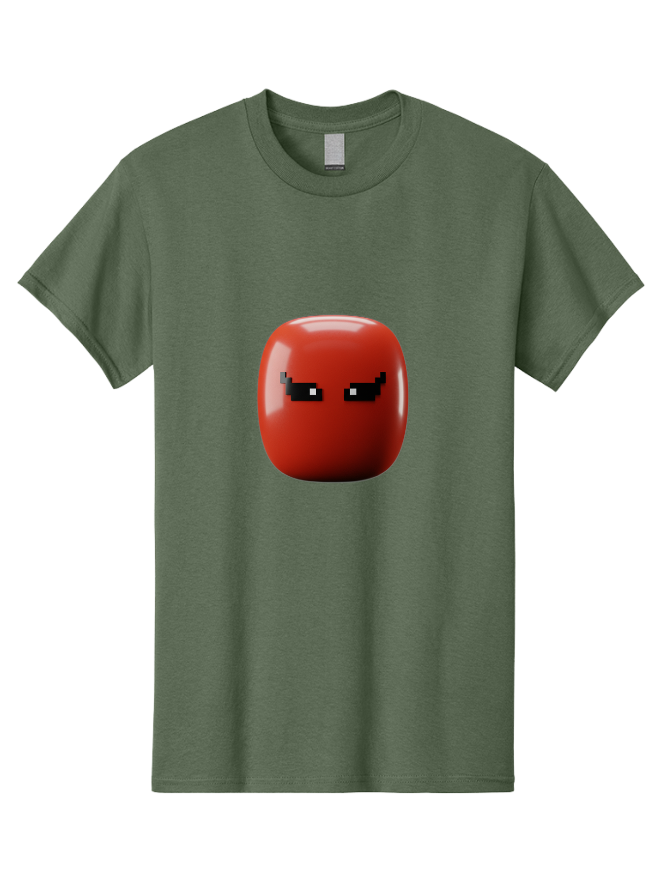 Angry-Tomato Men'S Graphic Tee, 100% Cotton, Comfortable Casual Summer Wear, Machine Washable, Angry Face, Pixel Art Style, Digital Illustration, Red Tomato, Emotive Expression, Playful Design, Cartoon Character Baa135 7