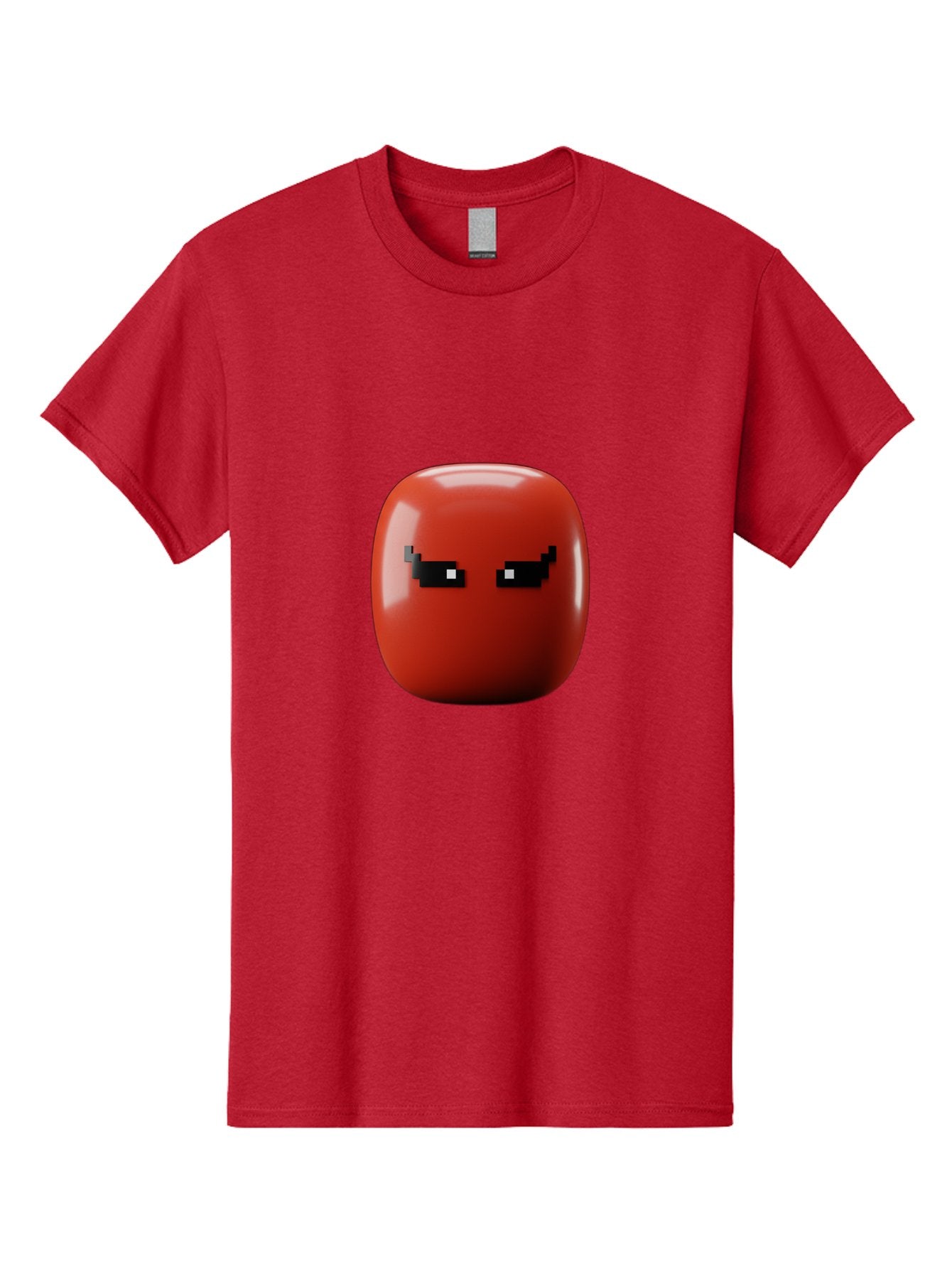 Angry-Tomato Men'S Graphic Tee, 100% Cotton, Comfortable Casual Summer Wear, Machine Washable, Angry Face, Pixel Art Style, Digital Illustration, Red Tomato, Emotive Expression, Playful Design, Cartoon Character Baa135 3