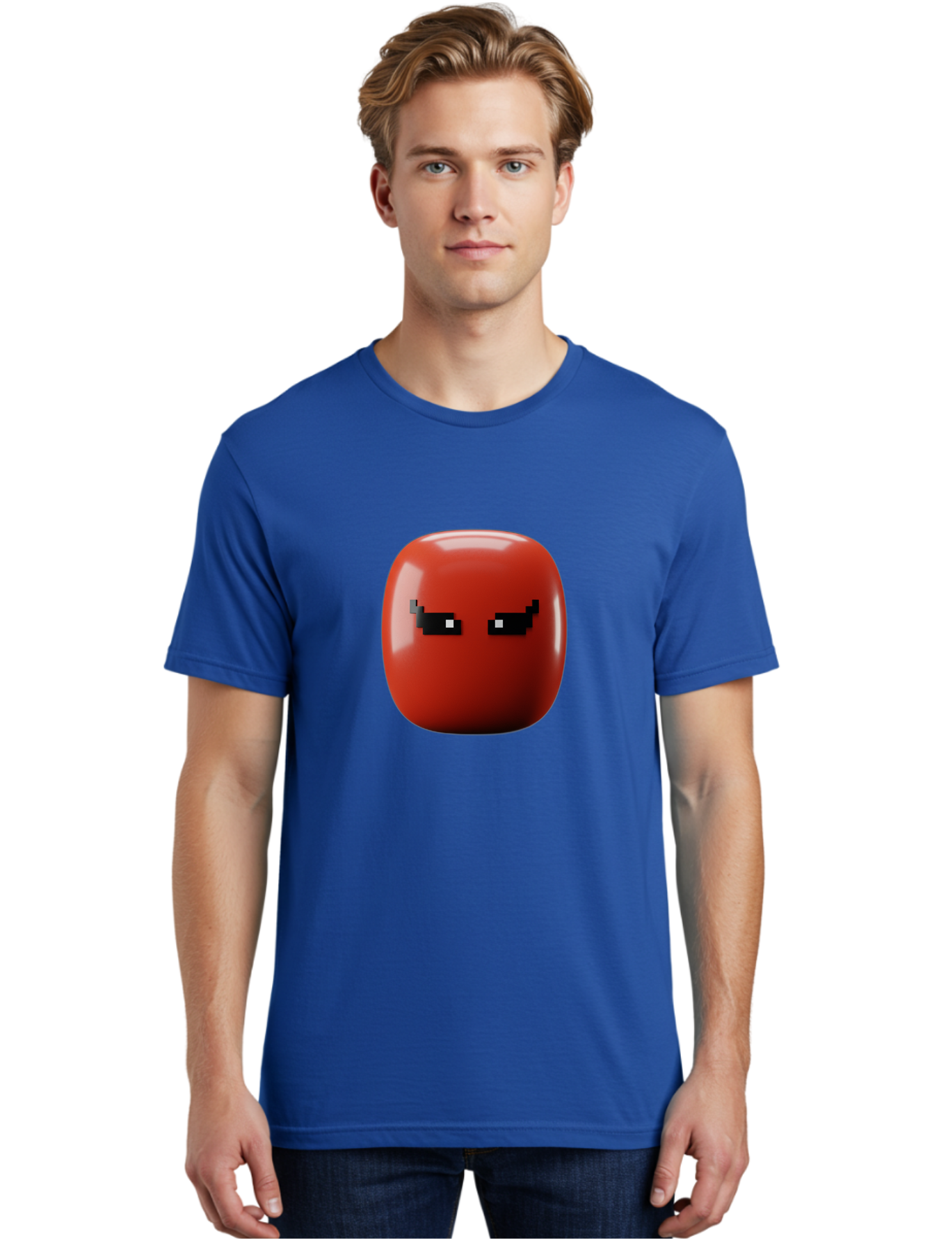 Angry-Tomato Men'S Graphic Tee, 100% Cotton, Comfortable Casual Summer Wear, Machine Washable, Angry Face, Pixel Art Style, Digital Illustration, Red Tomato, Emotive Expression, Playful Design, Cartoon Character Baa135 14