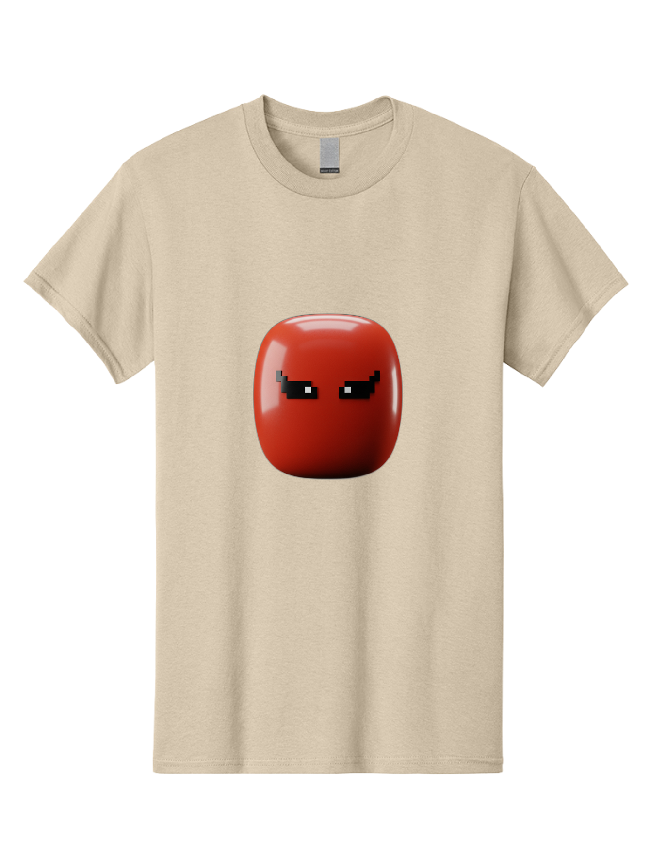 Angry-Tomato Men'S Graphic Tee, 100% Cotton, Comfortable Casual Summer Wear, Machine Washable, Angry Face, Pixel Art Style, Digital Illustration, Red Tomato, Emotive Expression, Playful Design, Cartoon Character Baa135 3