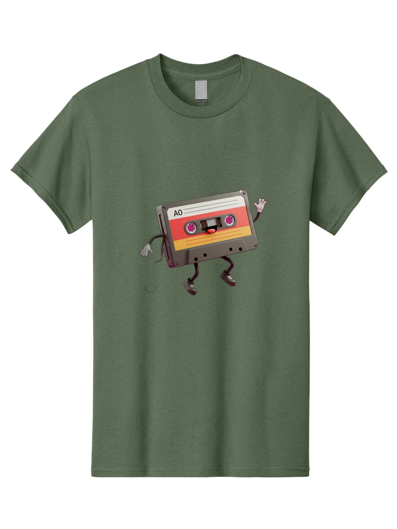 Ao-Cassette Men'S Graphic Tee, 100% Cotton, Comfortable Casual Summer Wear, Machine Washable, Retro Cassette Tape, Character Design, Anthropomorphic Object, Music Nostalgia, Vintage Technology, 80S And 90S Memorabilia, Funky Illustration, Baa136 14