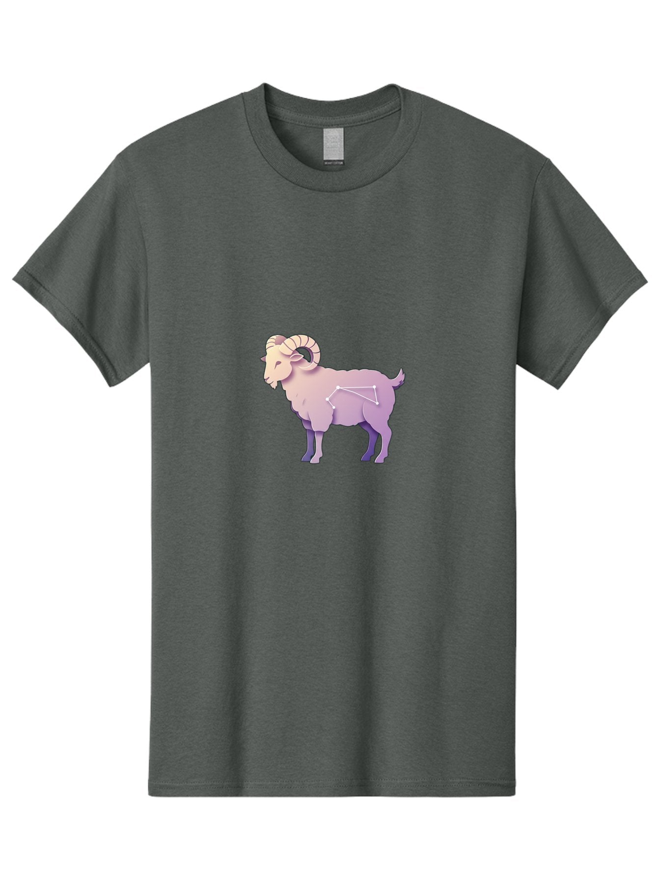 Aries-Constellation-Goat Men'S Graphic Tee, 100% Cotton, Comfortable Casual Summer Wear, Machine Washable, Ram Constellation, Aries Zodiac Sign, Goat Symbolism, Astrology Illustration, Horoscope Graphics, Constellation Diagram, Zodiac Artwork Baa138 5