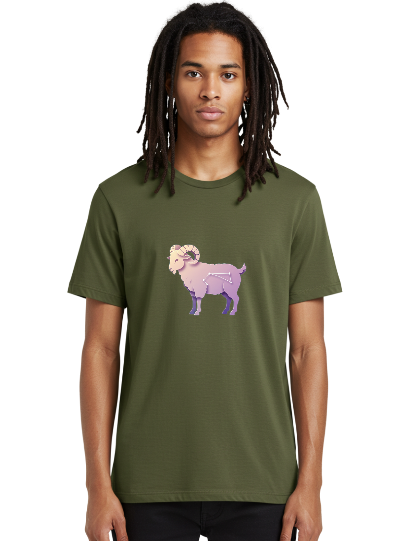 Aries-Constellation-Goat Men'S Graphic Tee, 100% Cotton, Comfortable Casual Summer Wear, Machine Washable, Ram Constellation, Aries Zodiac Sign, Goat Symbolism, Astrology Illustration, Horoscope Graphics, Constellation Diagram, Zodiac Artwork Baa138 26