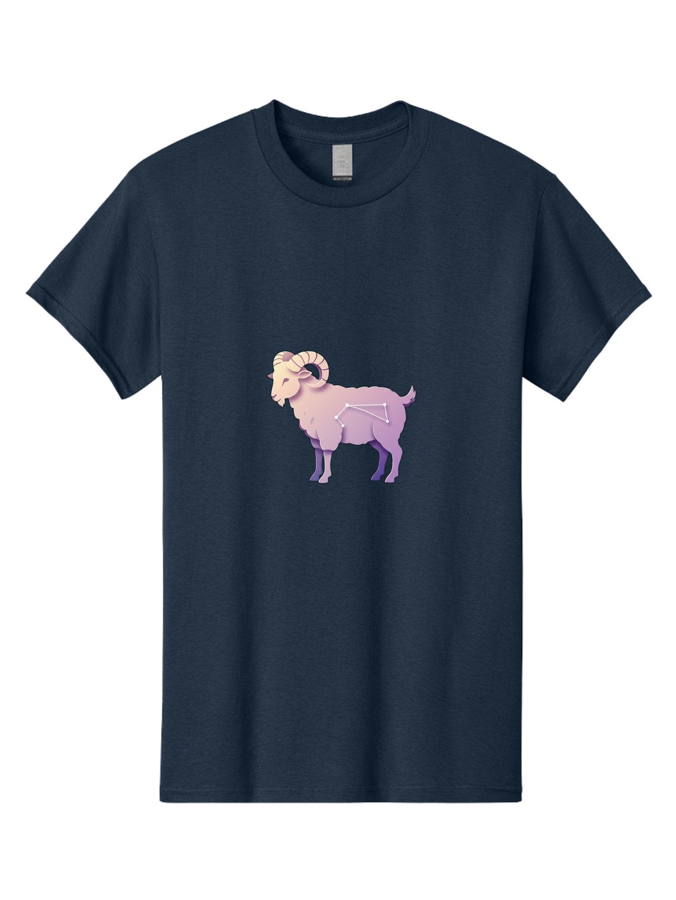 Aries-Constellation-Goat Men'S Graphic Tee, 100% Cotton, Comfortable Casual Summer Wear, Machine Washable, Ram Constellation, Aries Zodiac Sign, Goat Symbolism, Astrology Illustration, Horoscope Graphics, Constellation Diagram, Zodiac Artwork Baa138 3