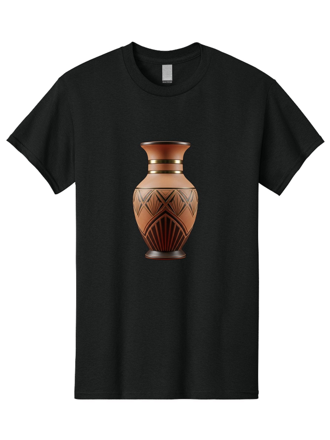 Art-Deco-Vase Men'S Graphic Tee, 100% Cotton, Comfortable Casual Summer Wear, Machine Washable, Copper Vase, Antique Vase, Decorative Vase, Geometric Patterns, Ornate Design, Vintage Decor, Luxury Home Decor, Elegant Interior Design, Baa139 10