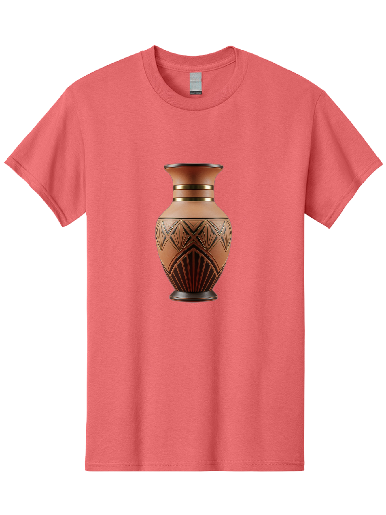 Art-Deco-Vase Men'S Graphic Tee, 100% Cotton, Comfortable Casual Summer Wear, Machine Washable, Copper Vase, Antique Vase, Decorative Vase, Geometric Patterns, Ornate Design, Vintage Decor, Luxury Home Decor, Elegant Interior Design, Baa139 21