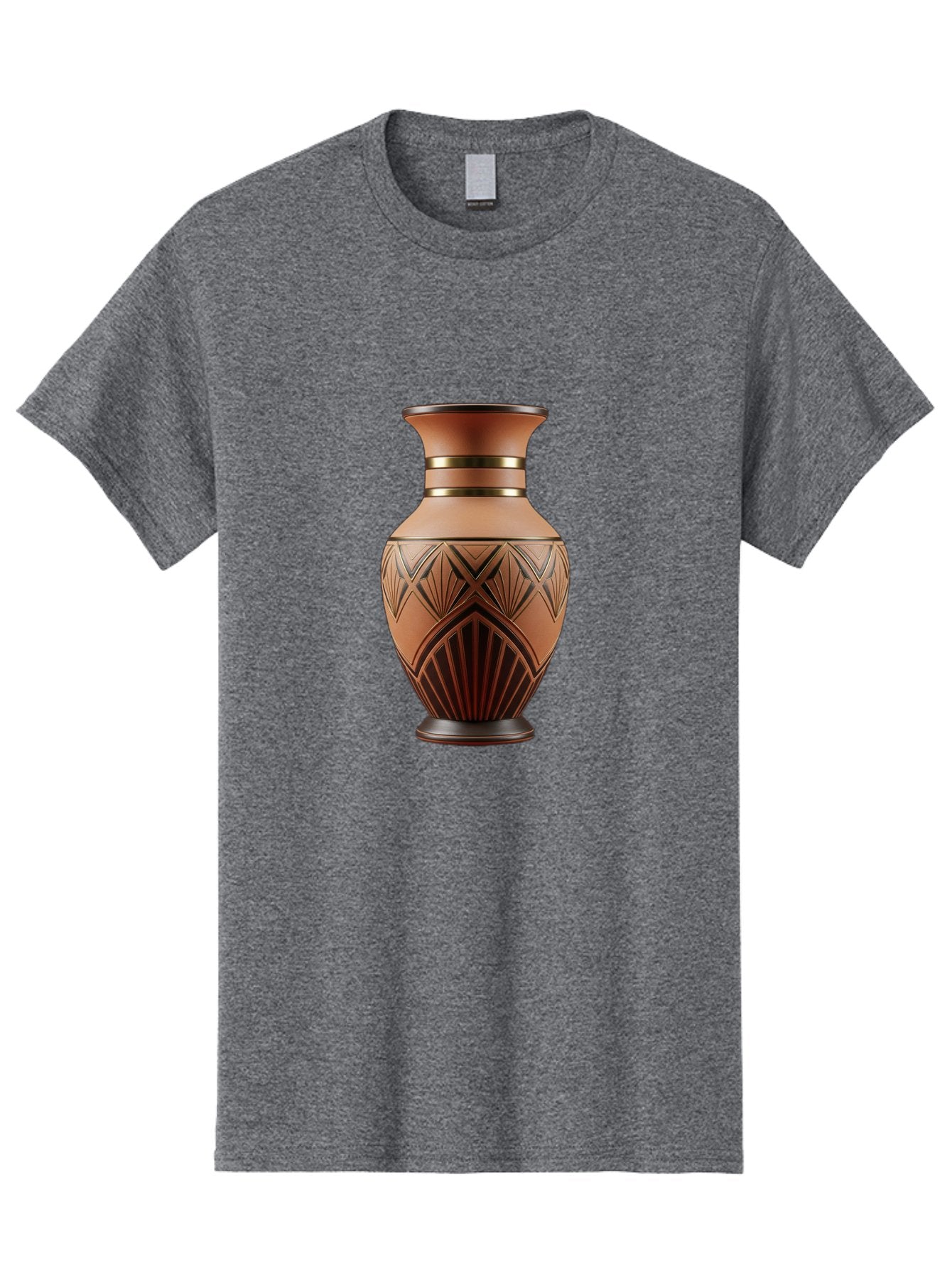 Art-Deco-Vase Men'S Graphic Tee, 100% Cotton, Comfortable Casual Summer Wear, Machine Washable, Copper Vase, Antique Vase, Decorative Vase, Geometric Patterns, Ornate Design, Vintage Decor, Luxury Home Decor, Elegant Interior Design, Baa139 3