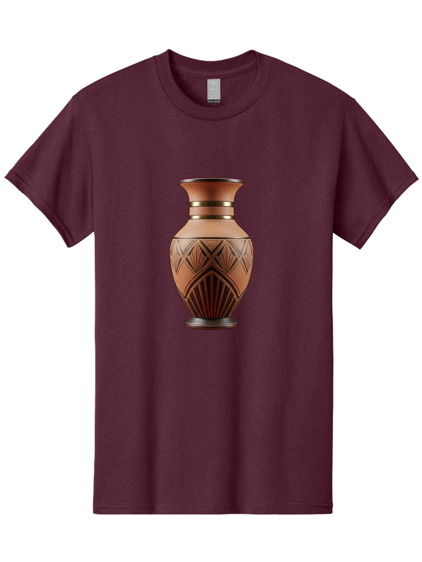 Art-Deco-Vase Men'S Graphic Tee, 100% Cotton, Comfortable Casual Summer Wear, Machine Washable, Copper Vase, Antique Vase, Decorative Vase, Geometric Patterns, Ornate Design, Vintage Decor, Luxury Home Decor, Elegant Interior Design, Baa139 4