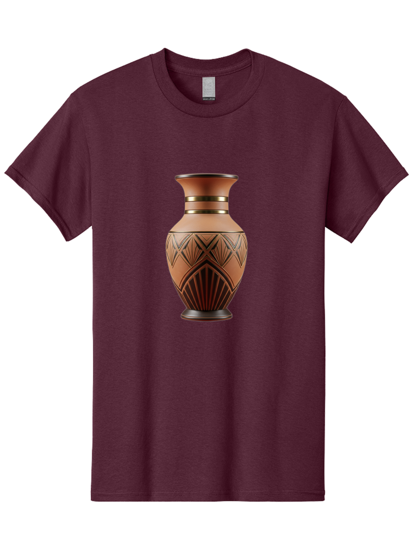 Art-Deco-Vase Men'S Graphic Tee, 100% Cotton, Comfortable Casual Summer Wear, Machine Washable, Copper Vase, Antique Vase, Decorative Vase, Geometric Patterns, Ornate Design, Vintage Decor, Luxury Home Decor, Elegant Interior Design, Baa139 23